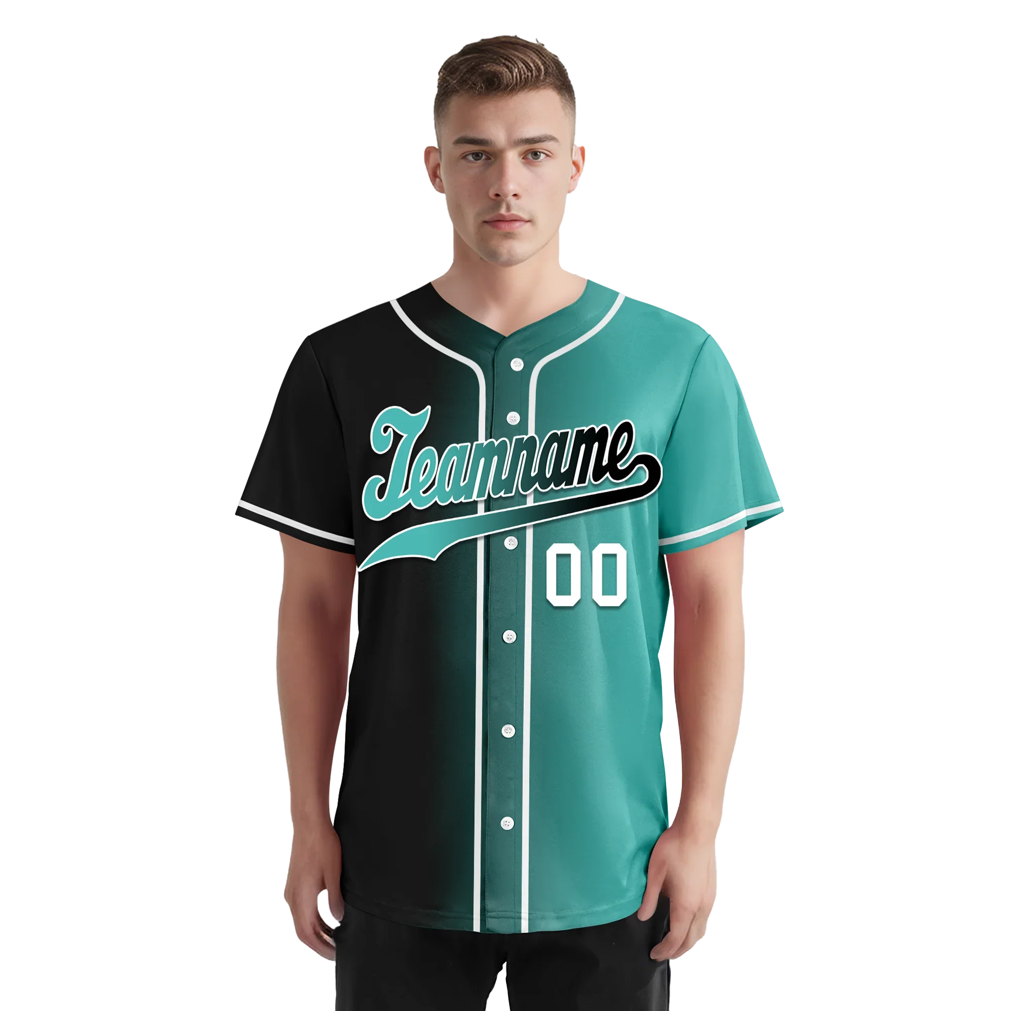 Custom Black Green Gradient Fashion Personalized Authentic Baseball Jersey BSBJ01-D0a7a0c - Coolcustomize