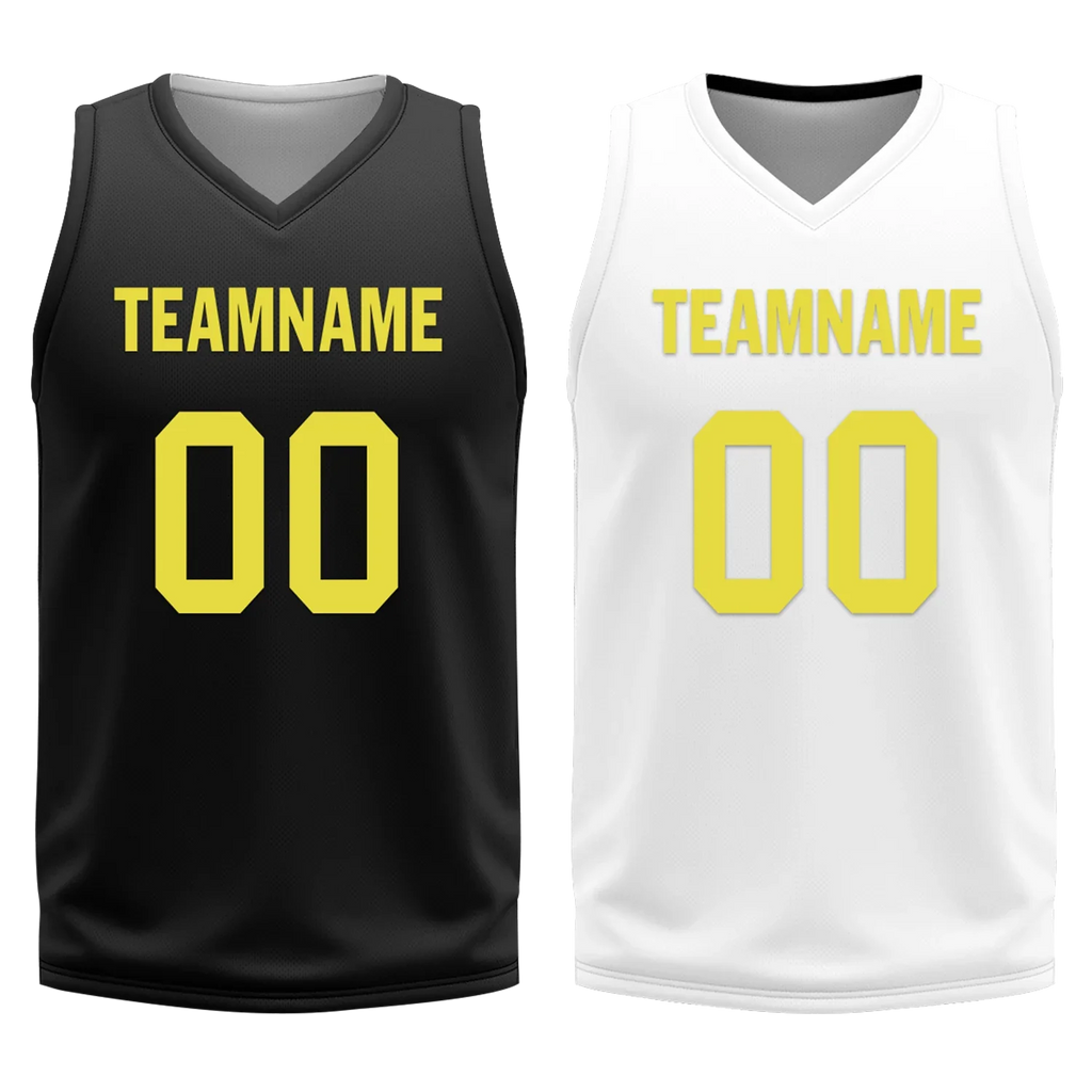 Custom Black White Classic Style Reversible Basketball Uniform Personalized COOLMAX BBJR-D017048 - Coolcustomize