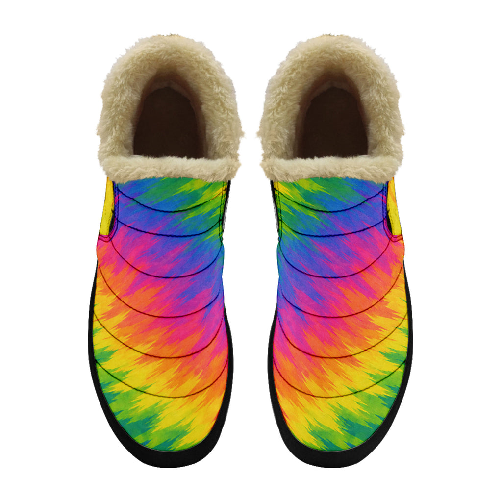 Personalized Colorful Winter Camp Slippers – Cozy Fleece Lined Ankle Snow Boots, Custom Gift for Her