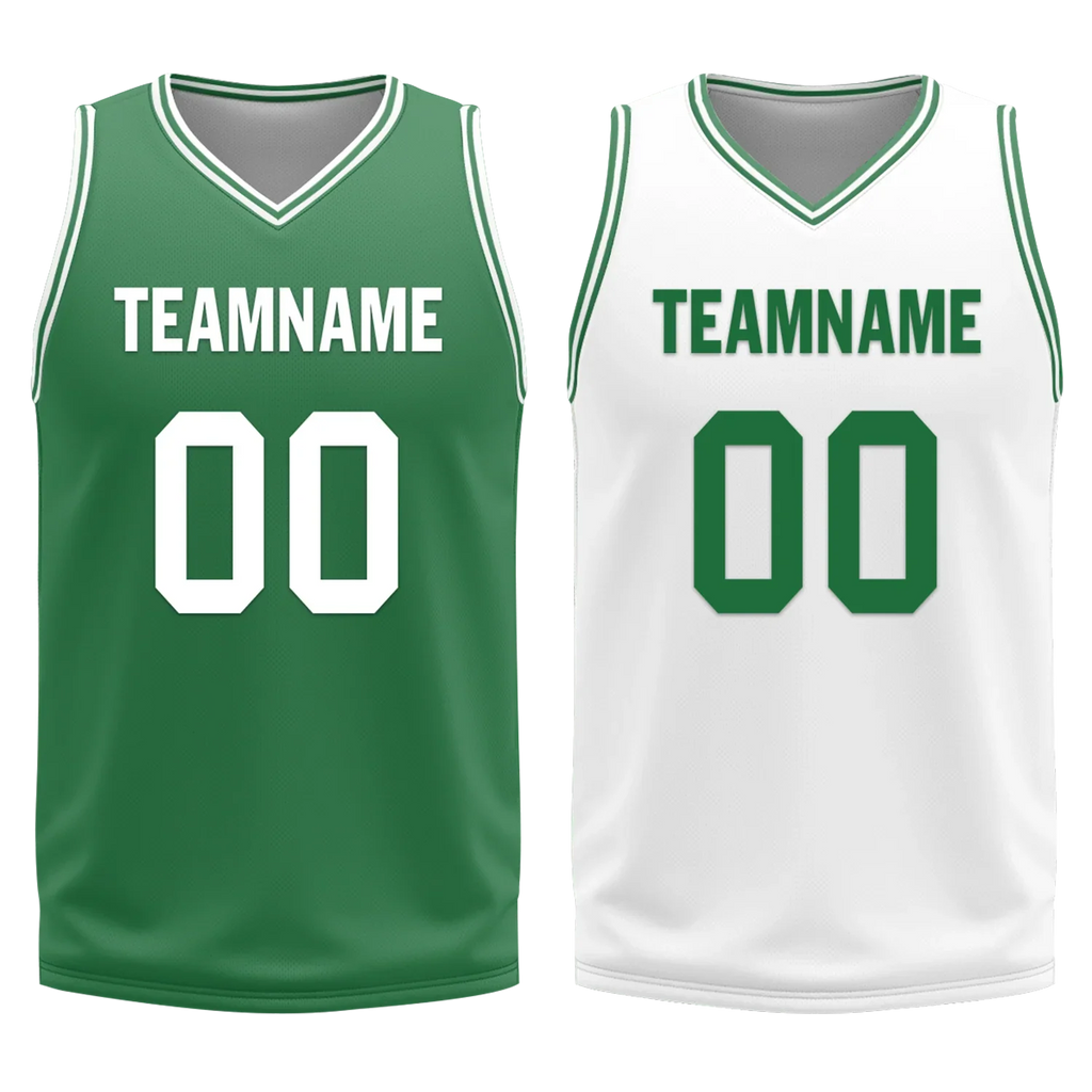 Custom Green White Classic Style Reversible Basketball Uniform Personalized Ordinary BBJR-D017001 - Coolcustomize