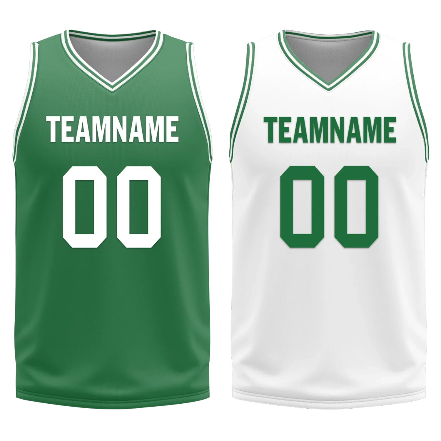 Custom Green White Classic Style Reversible Basketball Uniform Personalized Ordinary BBJR-D017001 - Coolcustomize