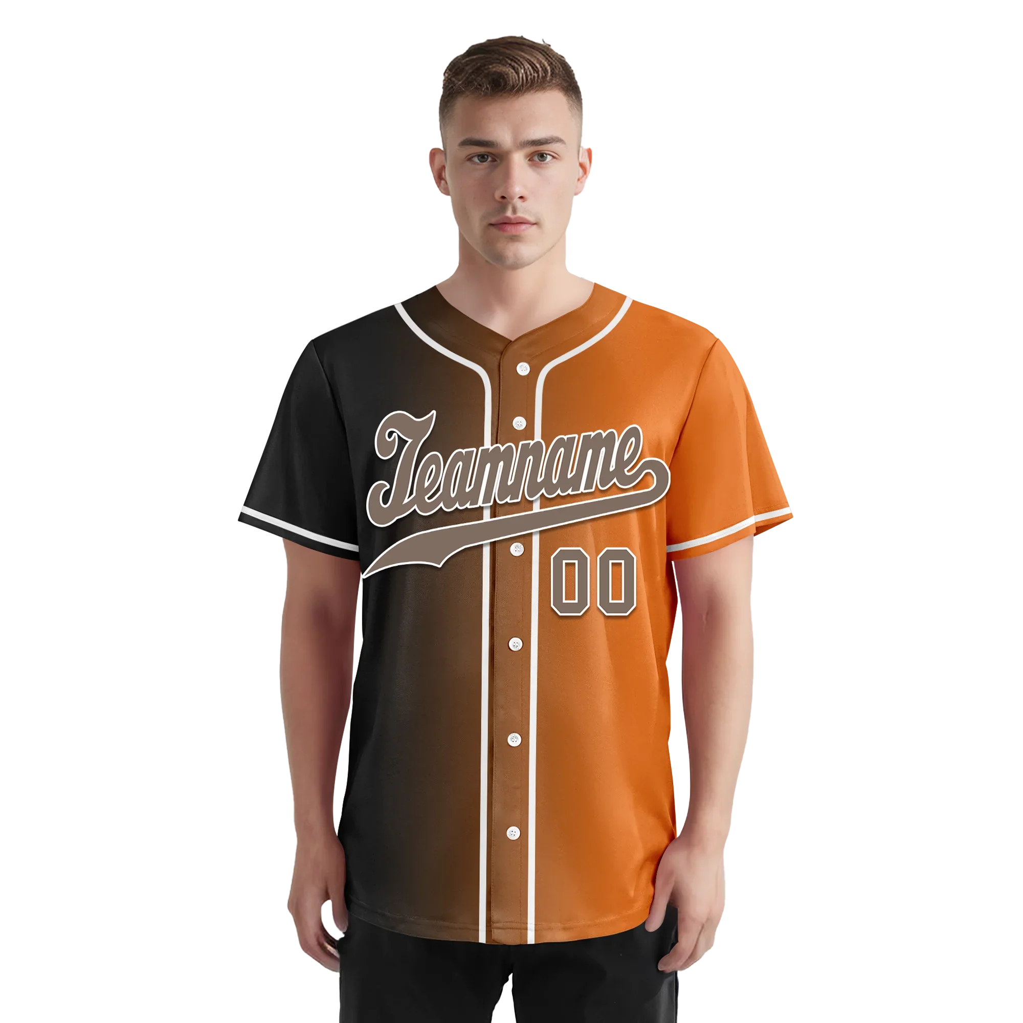 Custom Grey Orange Gradient Fashion Personalized Authentic Baseball Jersey BSBJ01-D0a7097 - Coolcustomize