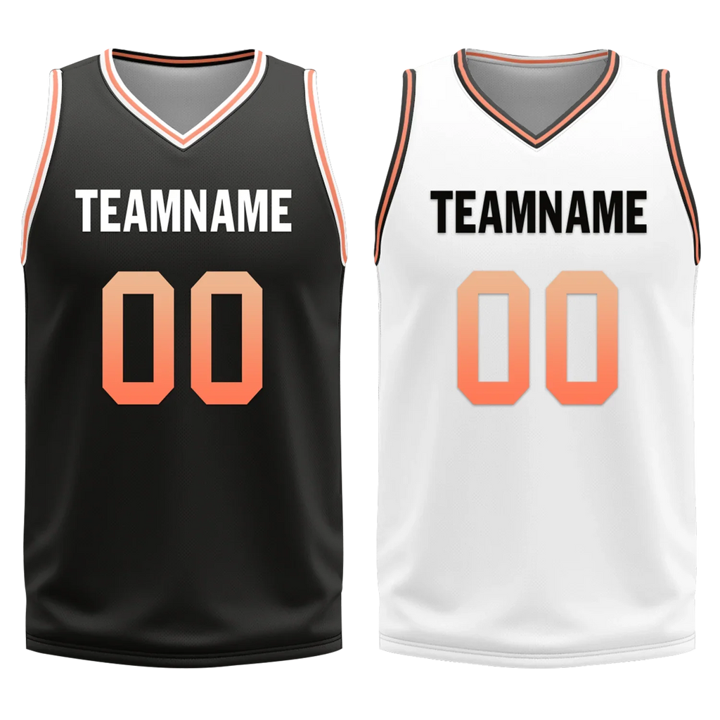 Custom Black White Classic Style Reversible Basketball Uniform Personalized COOLMAX BBJR-D017028 - Coolcustomize