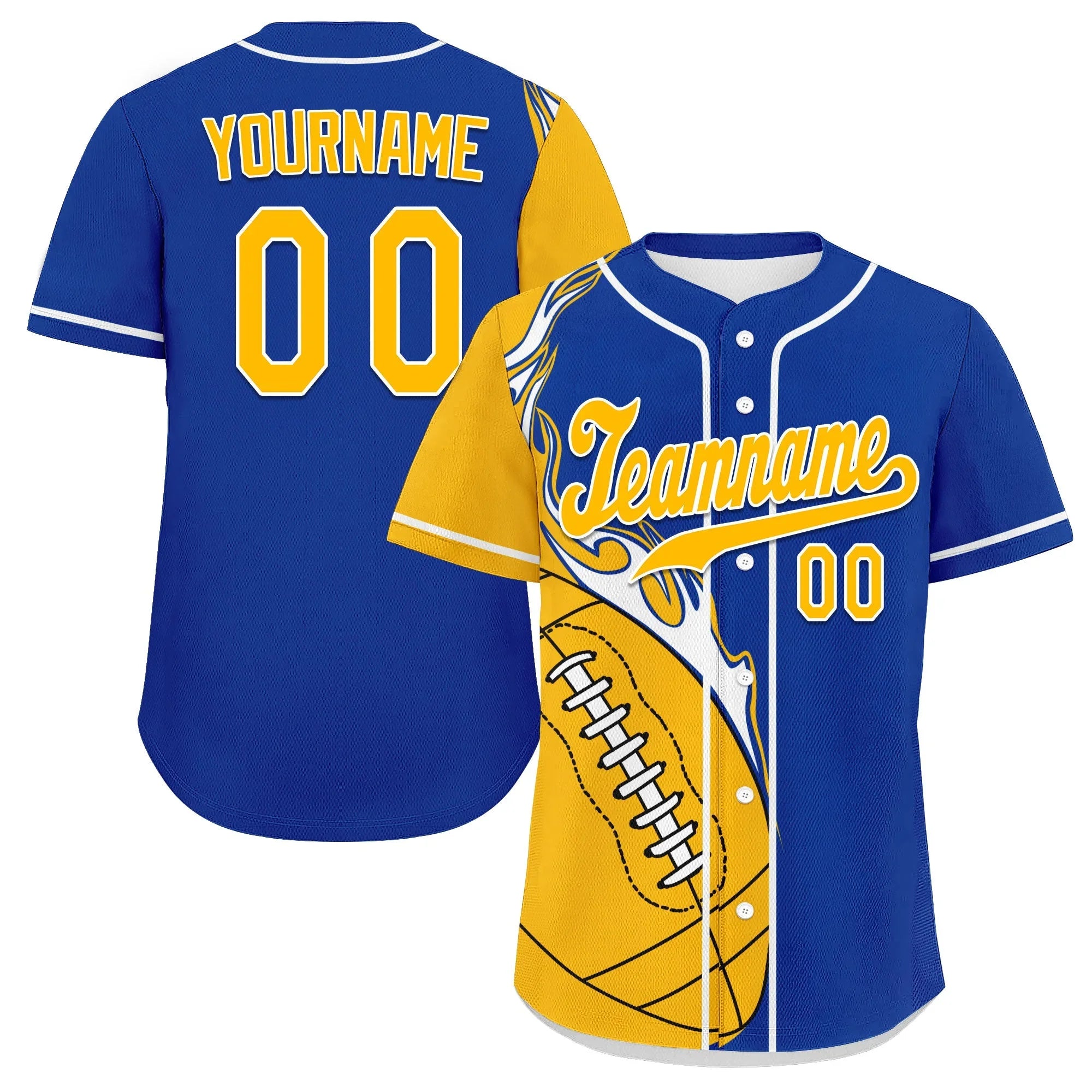 Custom Blue Yellow Classic Style Personalized Authentic Baseball Jersey UN002-D0b0a00-ae - Coolcustomize