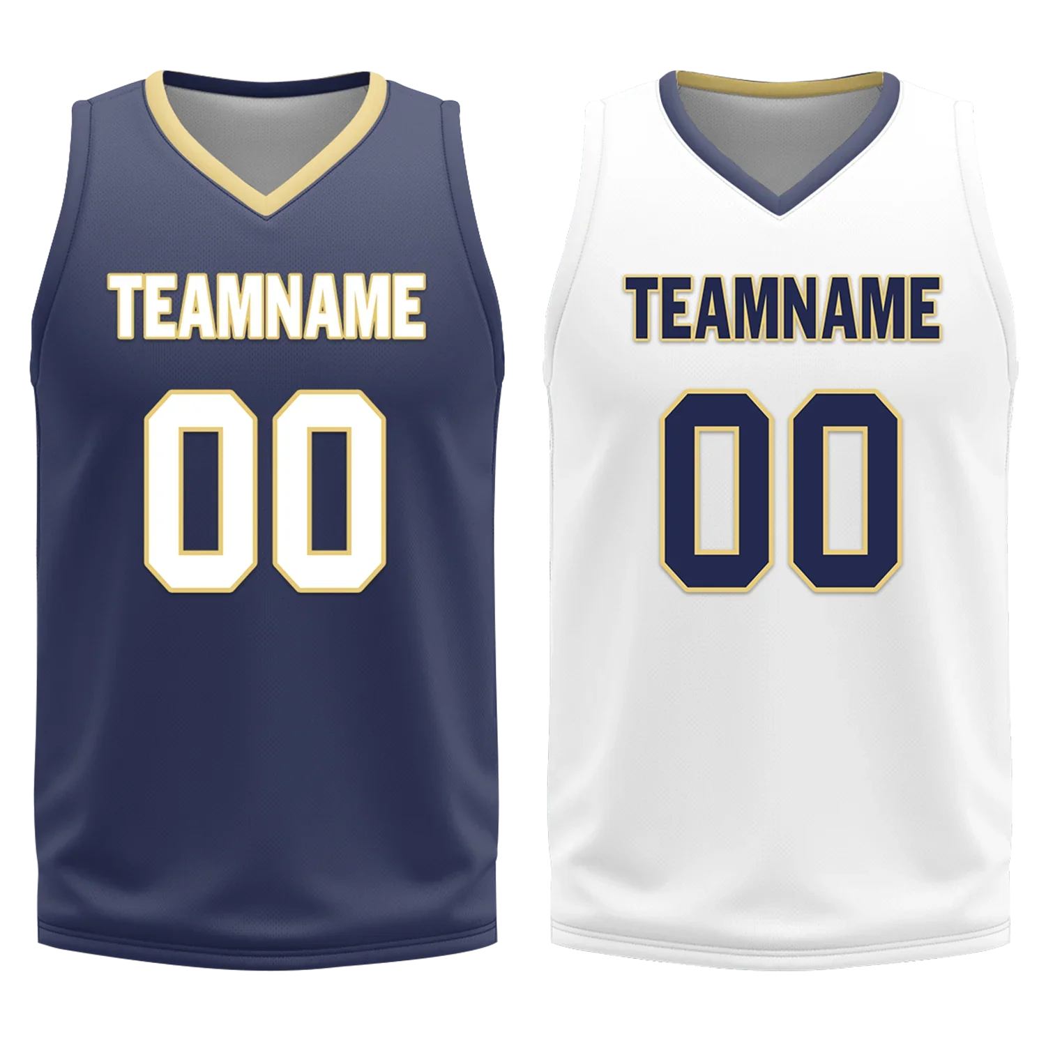 Custom Blue White Classic Style Reversible Basketball Uniform Personalized Ordinary BBJR-D017050 - Coolcustomize