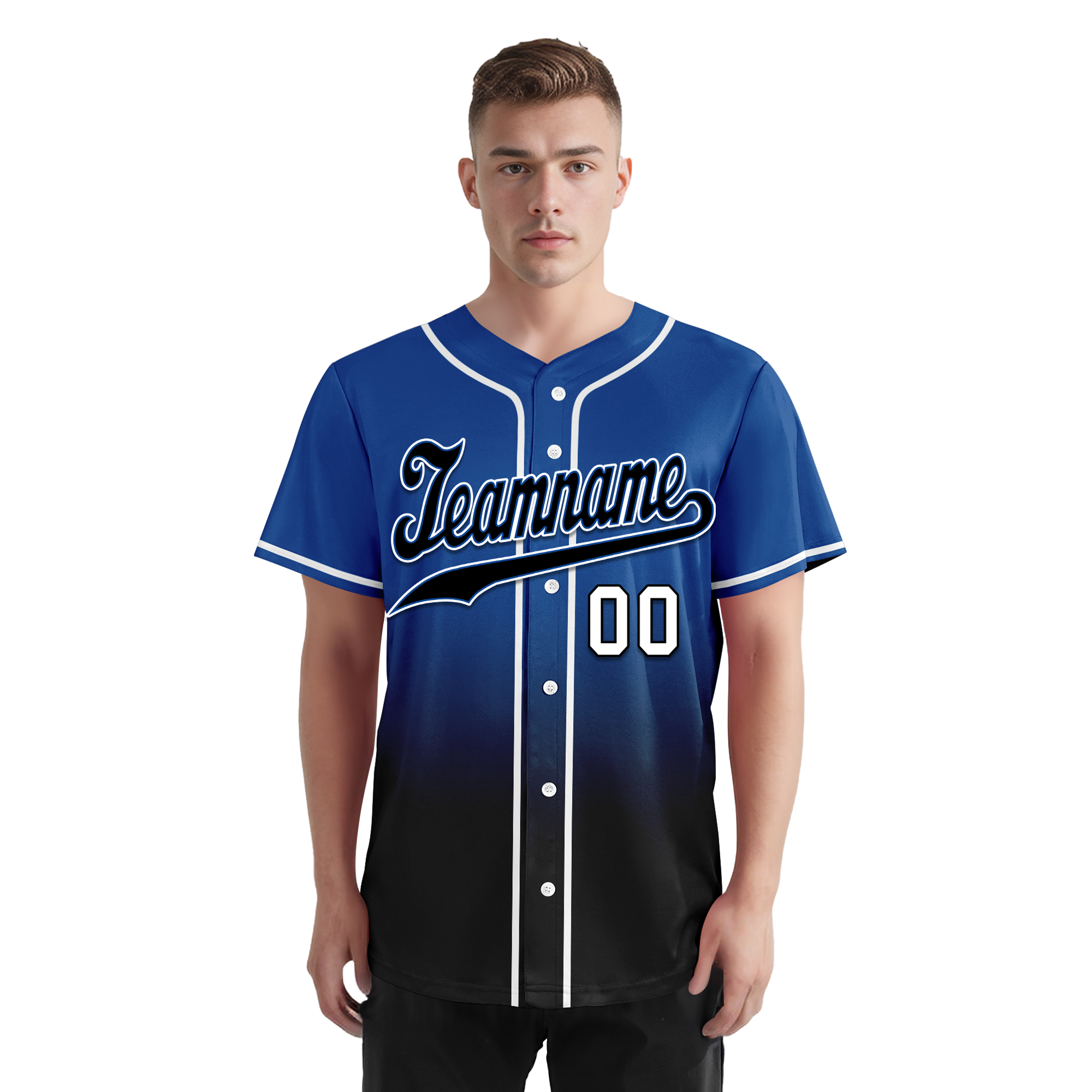 Custom Blue Black Fade Fashion Personalized Authentic Baseball Jersey BSBJ01-D0a70be - Coolcustomize