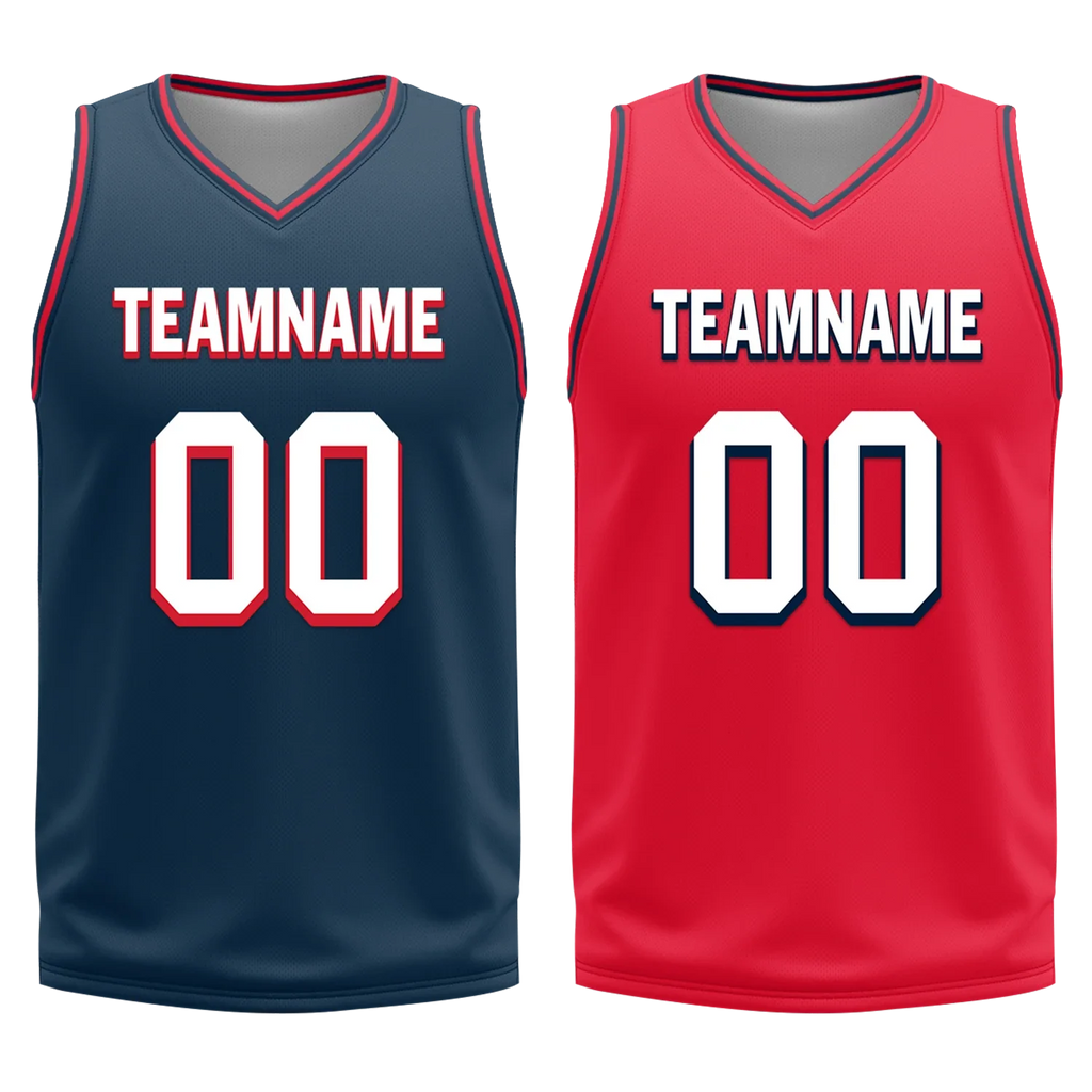 Custom Blue Red Classic Style Reversible Basketball Uniform Personalized Ordinary BBJR-D017021 - Coolcustomize