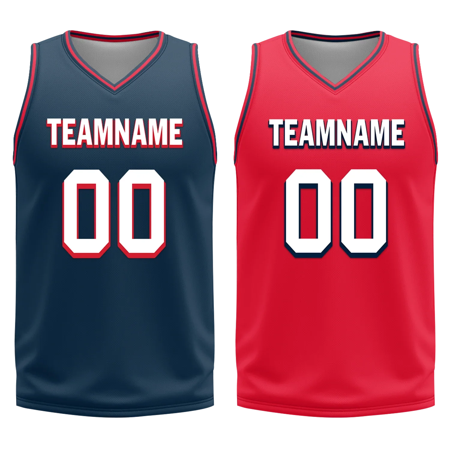 Custom Blue Red Classic Style Reversible Basketball Uniform Personalized Ordinary BBJR-D017021 - Coolcustomize