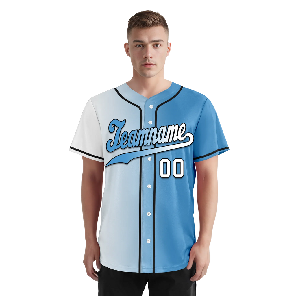 Custom White Blue Gradient Fashion Personalized Authentic Baseball Jersey BSBJ01-D0a7aaa - Coolcustomize