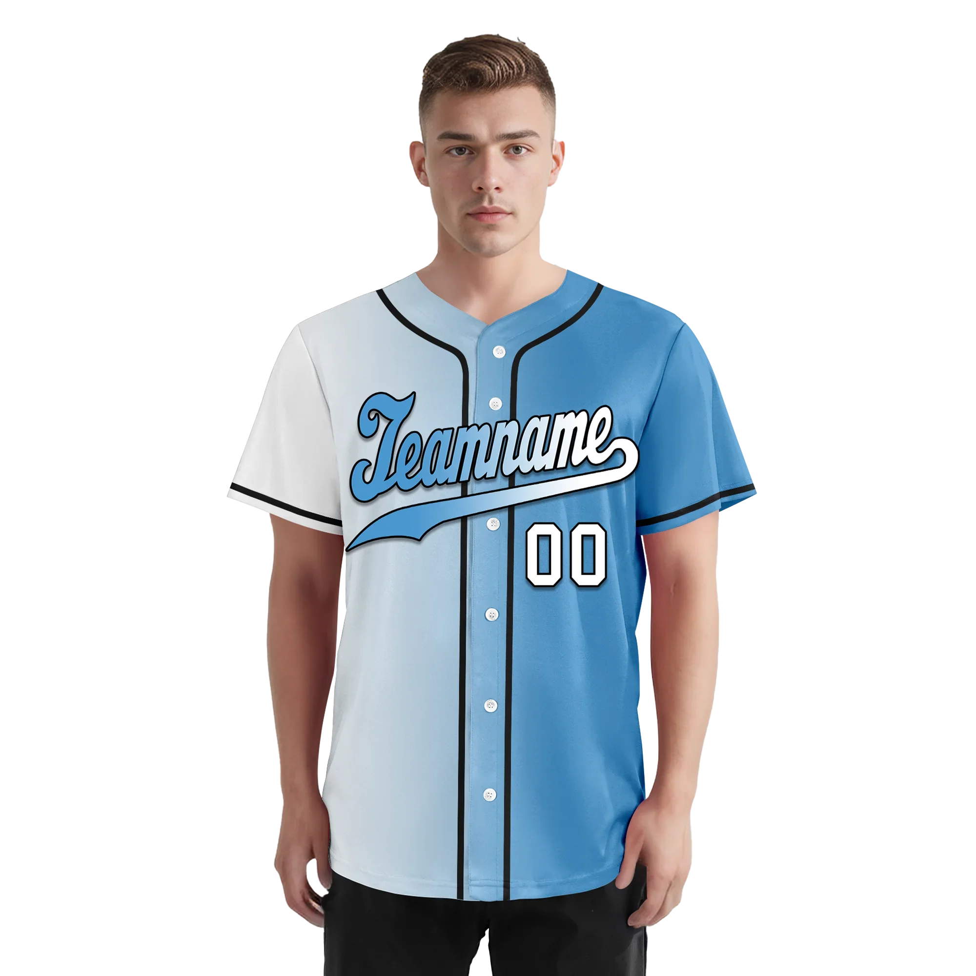 Custom White Blue Gradient Fashion Personalized Authentic Baseball Jersey BSBJ01-D0a7aaa - Coolcustomize