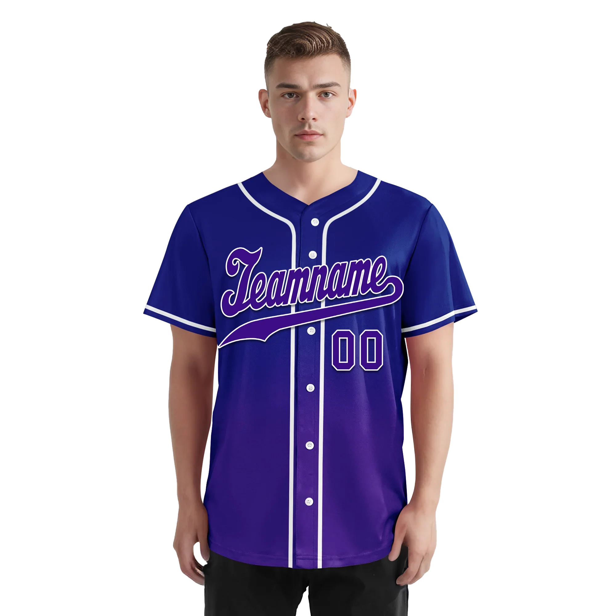 Custom Blue Purple Fade Fashion Personalized Authentic Baseball Jersey BSBJ01-D0a70ea - Coolcustomize