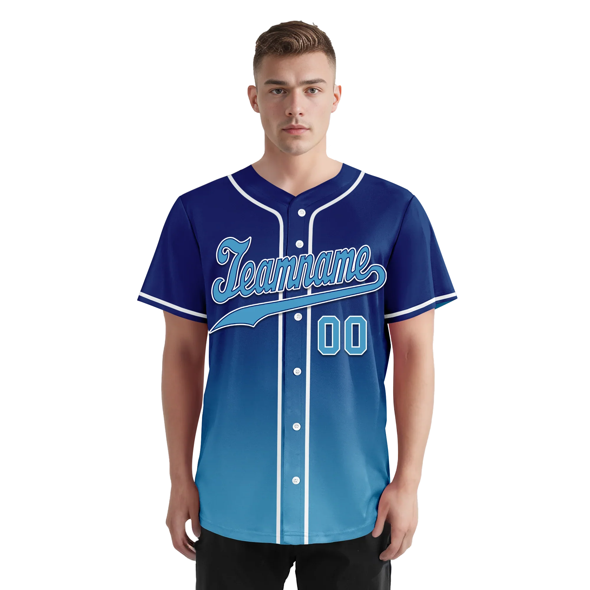 Custom Blue Fade Fashion Personalized Authentic Baseball Jersey BSBJ01-D0a70fd - Coolcustomize