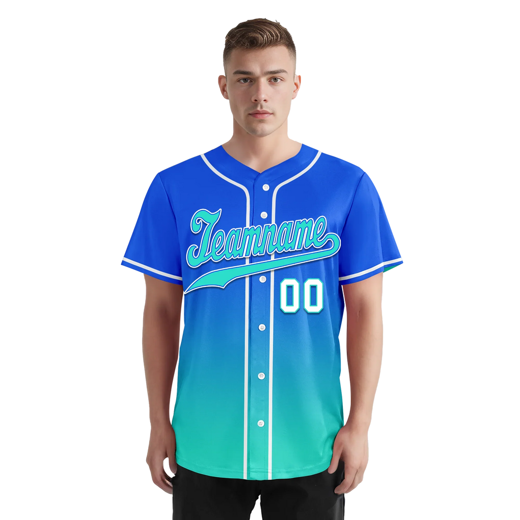 Custom Blue Cyan Fade Fashion Personalized Authentic Baseball Jersey BSBJ01-D0a70d8 - Coolcustomize