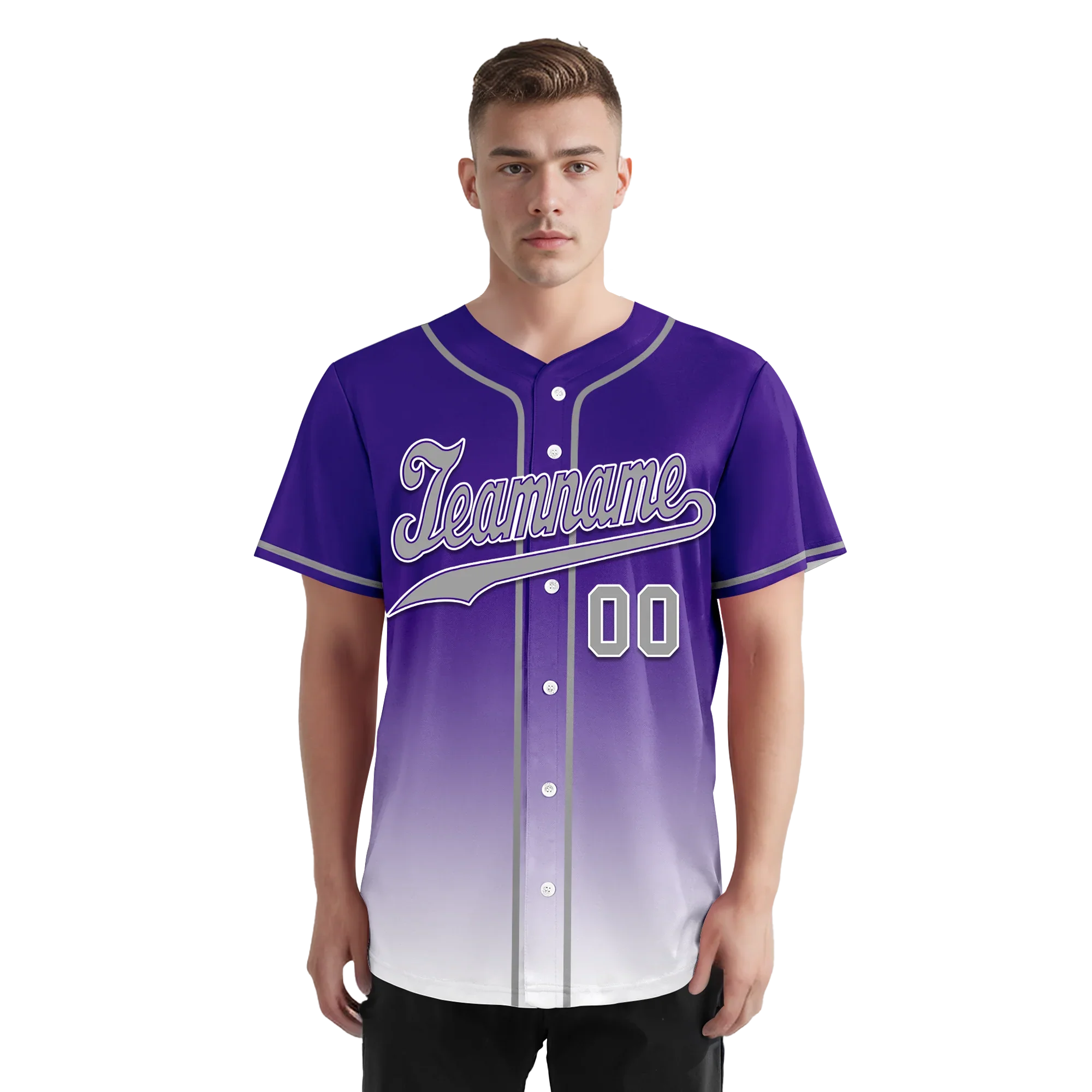 Custom Purple White Fade Fashion Personalized Authentic Baseball Jersey BSBJ01-D0a70eb - Coolcustomize