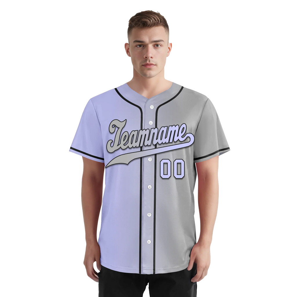 Custom Purple Grey Gradient Fashion Personalized Authentic Baseball Jersey BSBJ01-D0a7a0f - Coolcustomize