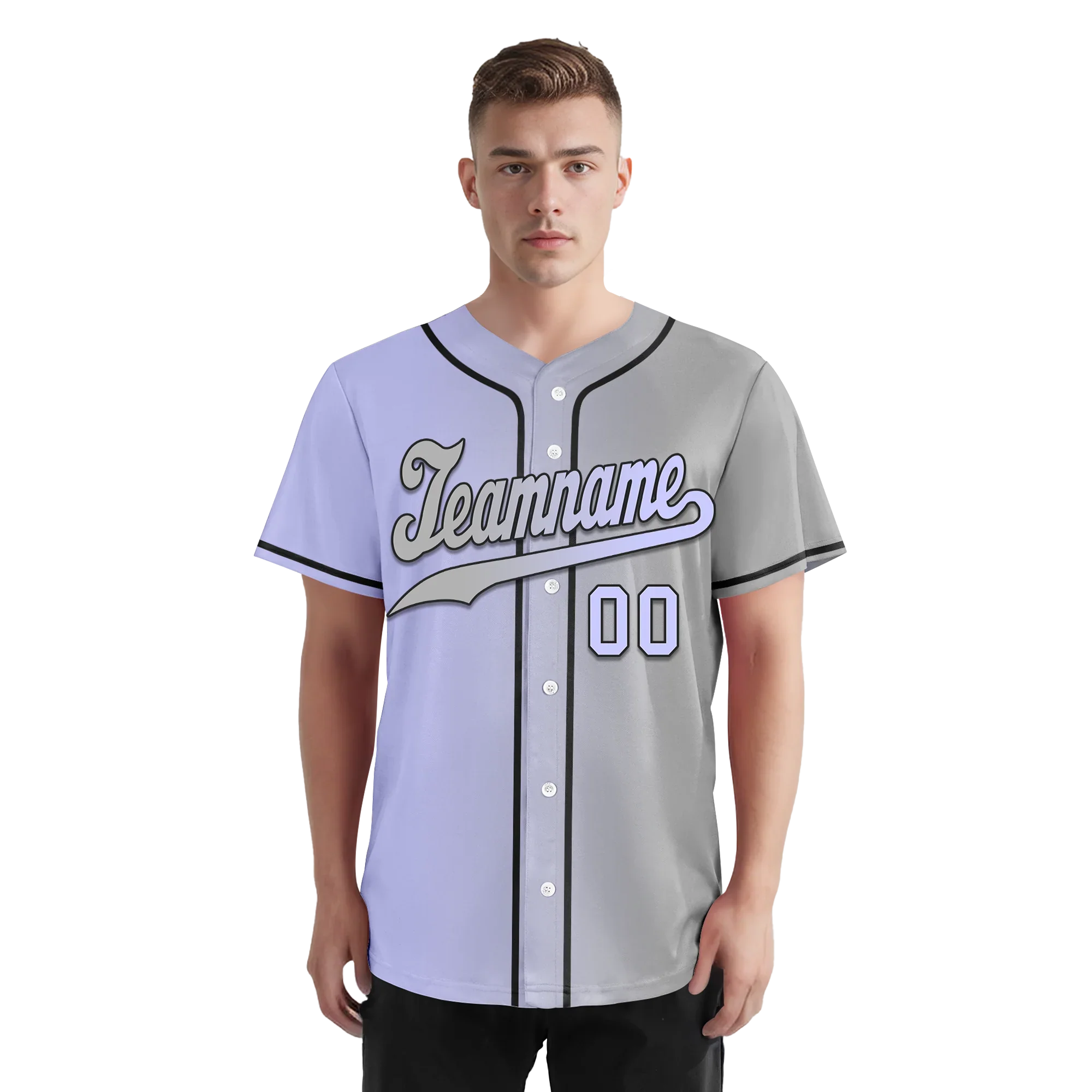 Custom Purple Grey Gradient Fashion Personalized Authentic Baseball Jersey BSBJ01-D0a7a0f - Coolcustomize
