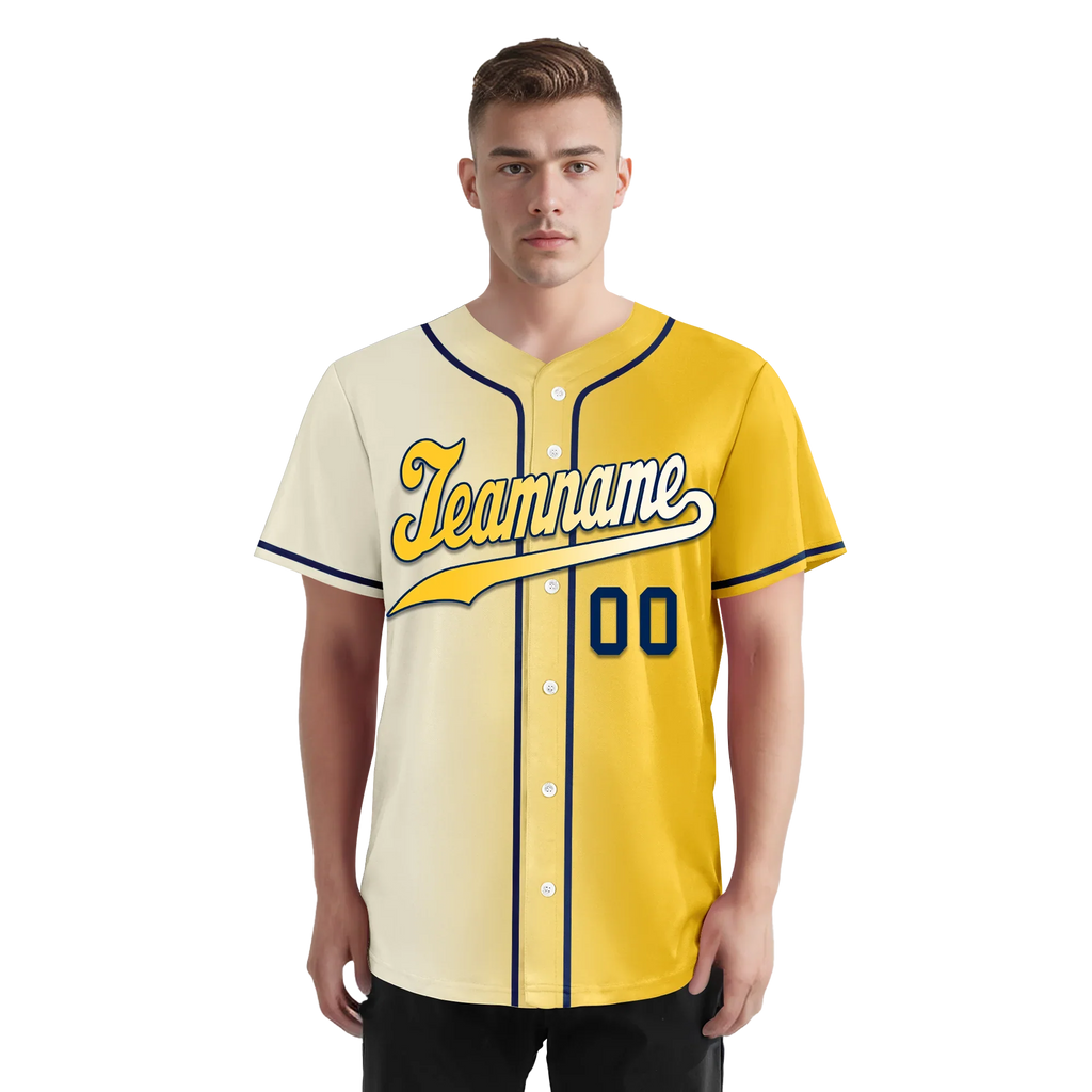 Custom White Yellow Gradient Fashion Personalized Authentic Baseball Jersey BSBJ01-D0a709f - Coolcustomize