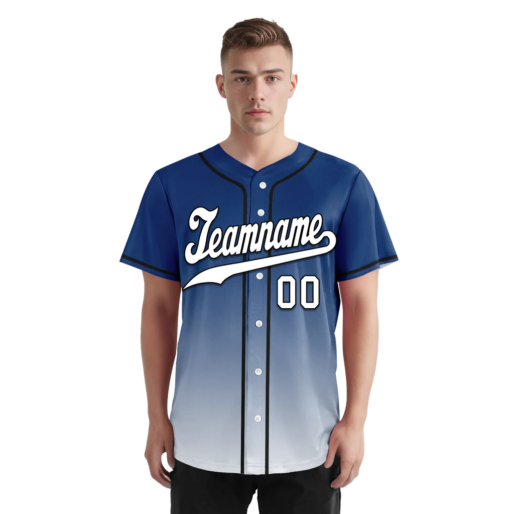 Custom Blue White Fade Fashion Personalized Authentic Baseball Jersey BSBJ01-D0a70db - Coolcustomize