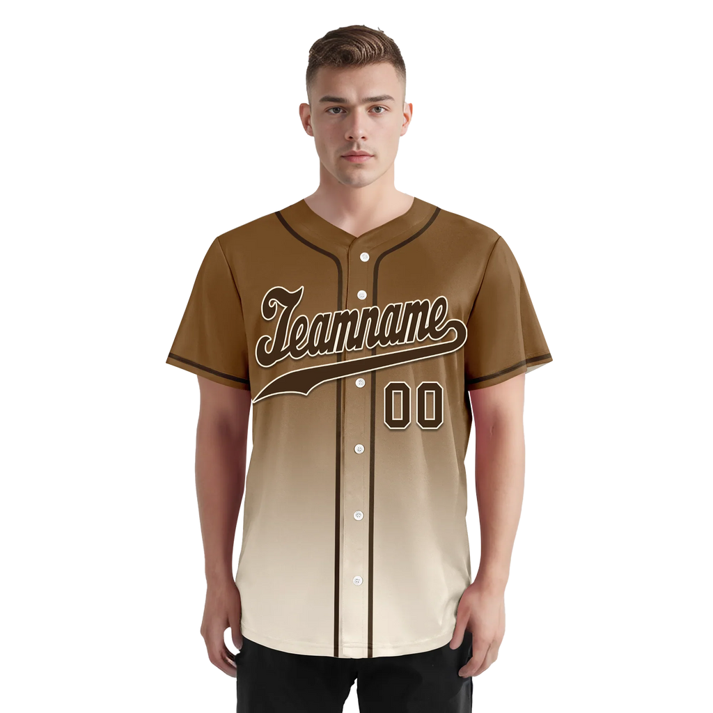 Custom Brown White Fade Fashion Personalized Authentic Baseball Jersey BSBJ01-D0a70fe - Coolcustomize