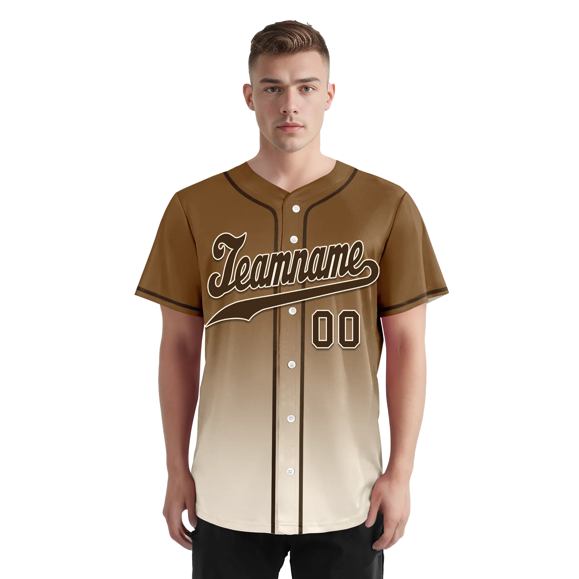 Custom Brown White Fade Fashion Personalized Authentic Baseball Jersey BSBJ01-D0a70fe - Coolcustomize