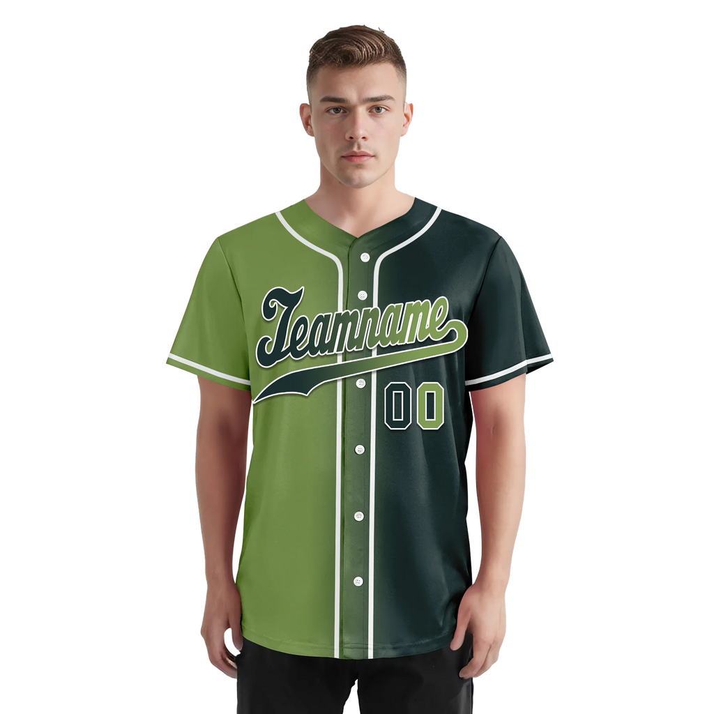 Custom Green Gradient Fashion Personalized Authentic Baseball Jersey BSBJ01-D0a708c - Coolcustomize