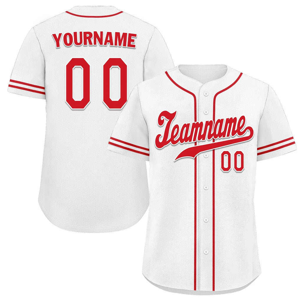 Custom White Classic Style Red Personalized Authentic Baseball Jersey UN002-bd0b00d8-ce - Coolcustomize