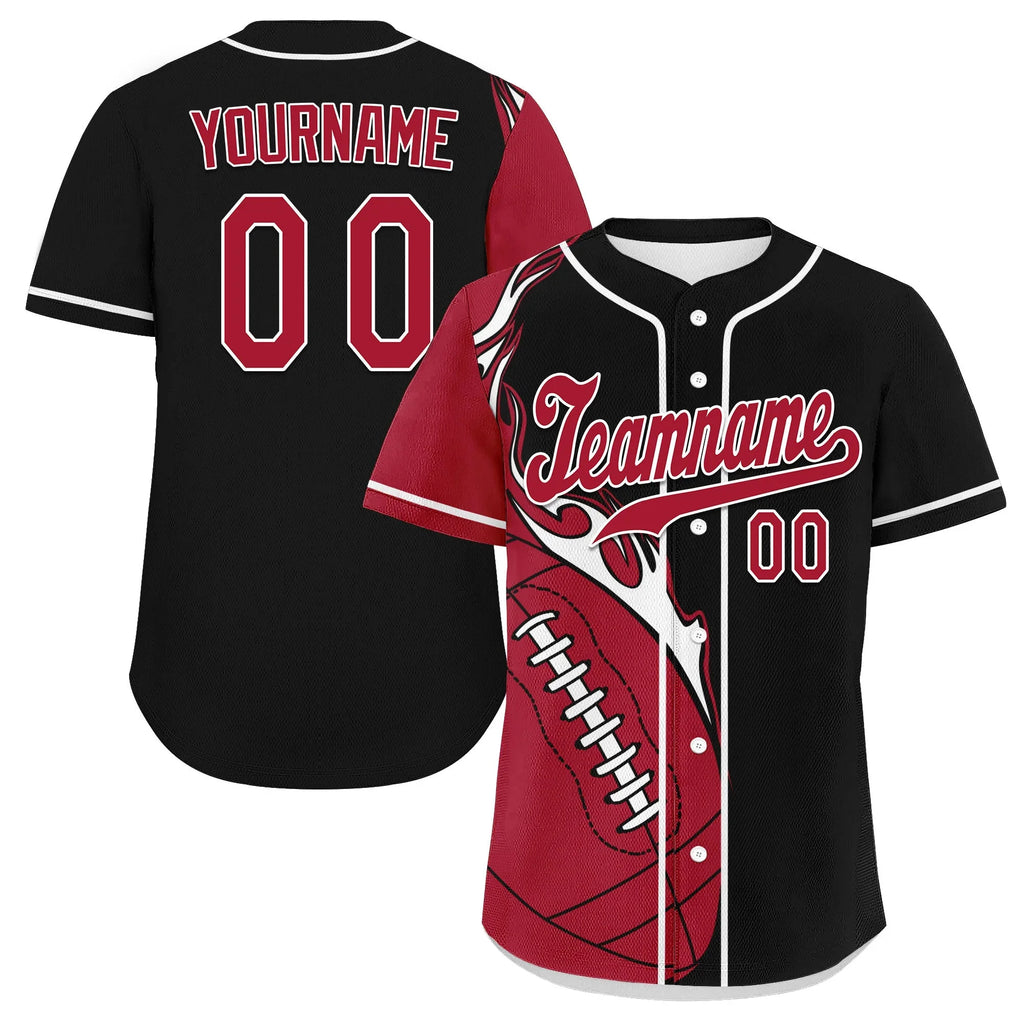 Custom Black Red Classic Style Personalized Authentic Baseball Jersey UN002-D0b0a00-d - Coolcustomize