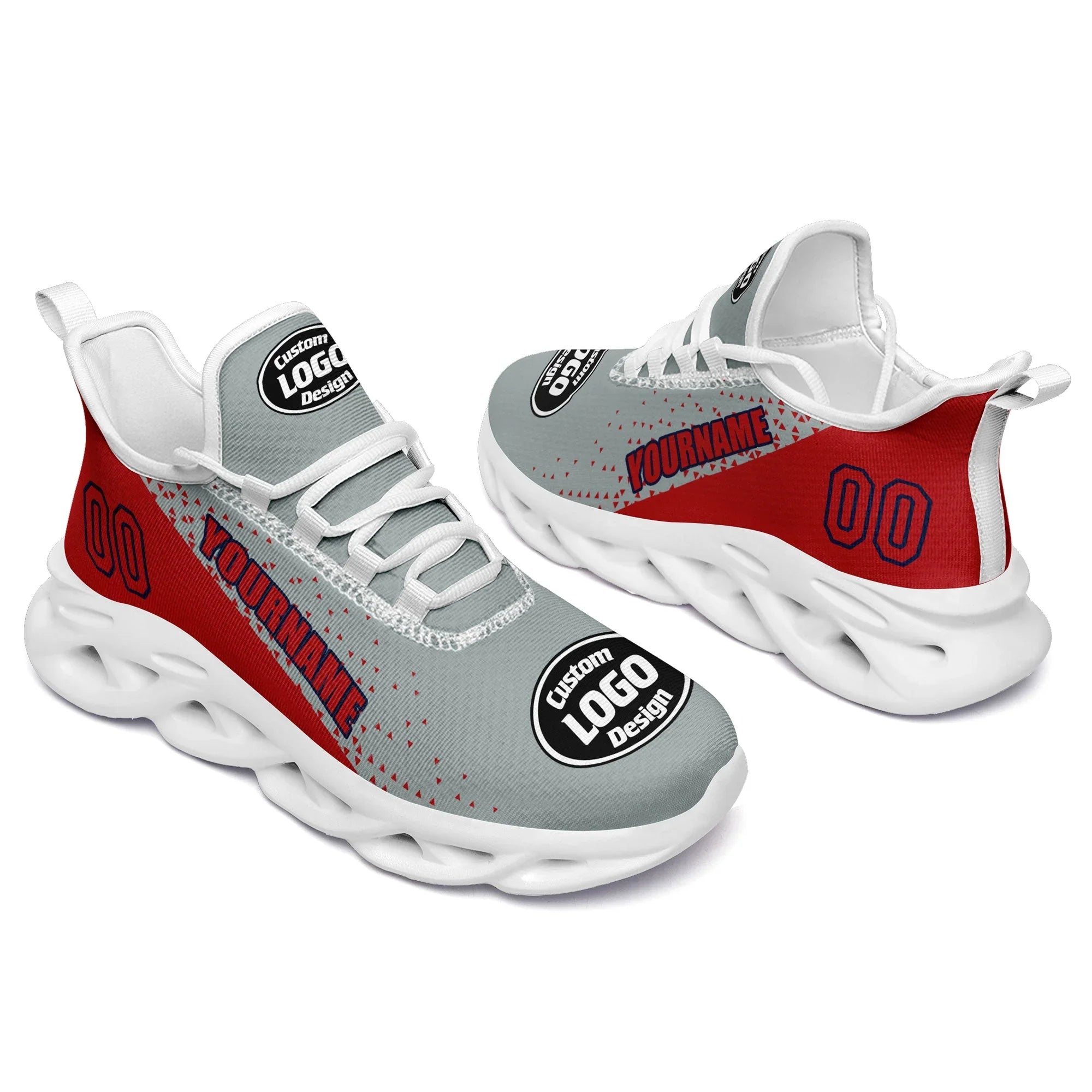 Custom Grey Red Jersey MaxSoul Shoes and Hat Combo Offer Personalized ZH-D0b0088-b - Coolcustomize