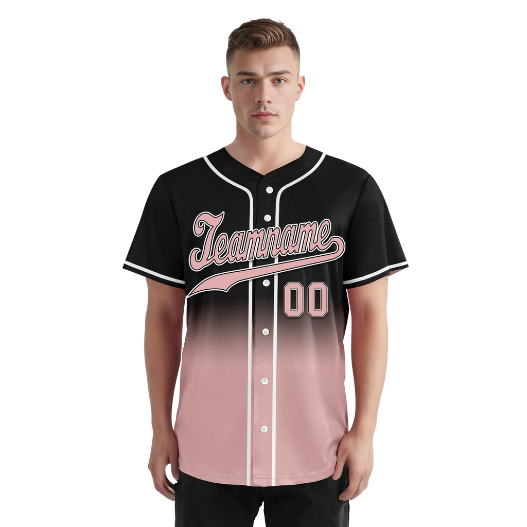Custom Black Pink Fade Fashion Personalized Authentic Baseball Jersey BSBJ01-D0a70d9 - Coolcustomize