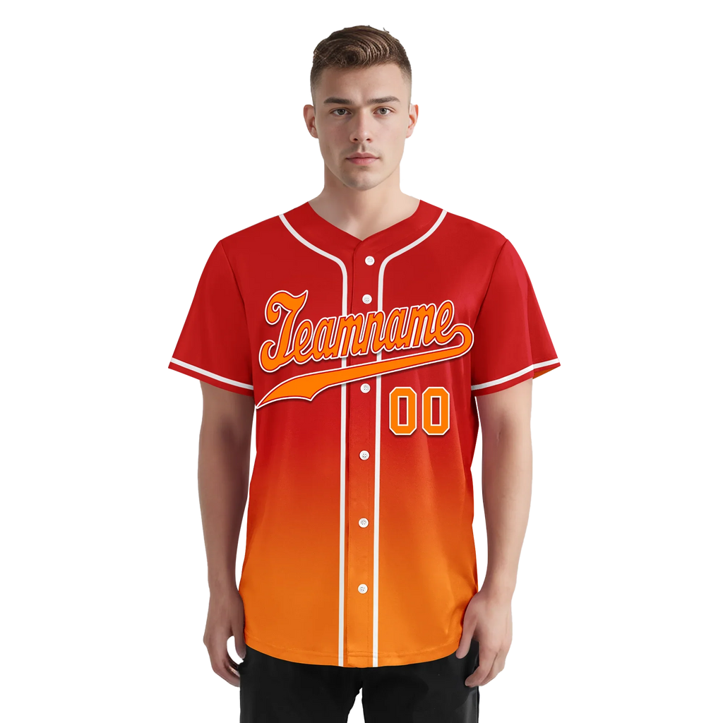 Custom Red Orange Fade Fashion Personalized Authentic Baseball Jersey BSBJ01-D0a70df - Coolcustomize