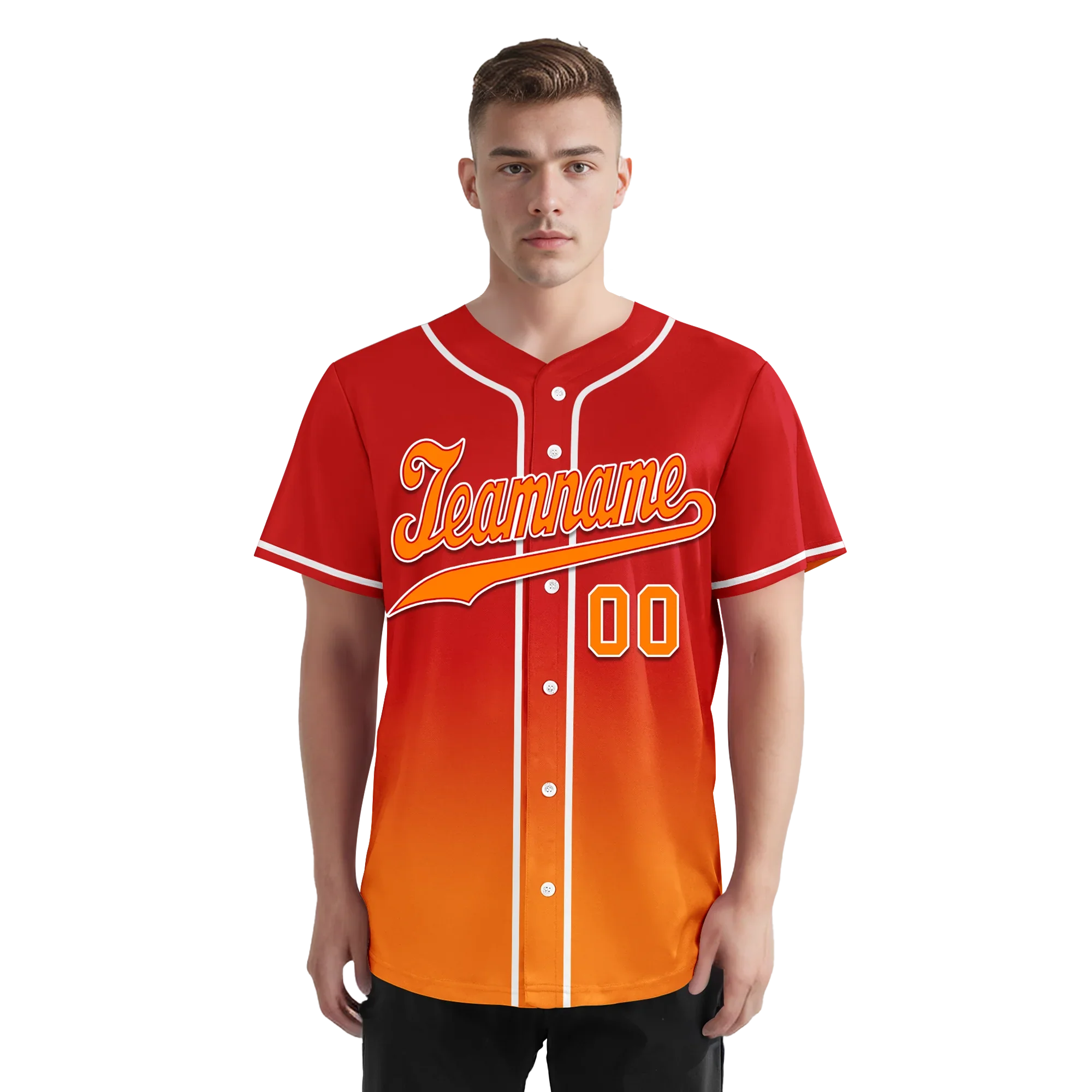 Custom Red Orange Fade Fashion Personalized Authentic Baseball Jersey BSBJ01-D0a70df - Coolcustomize