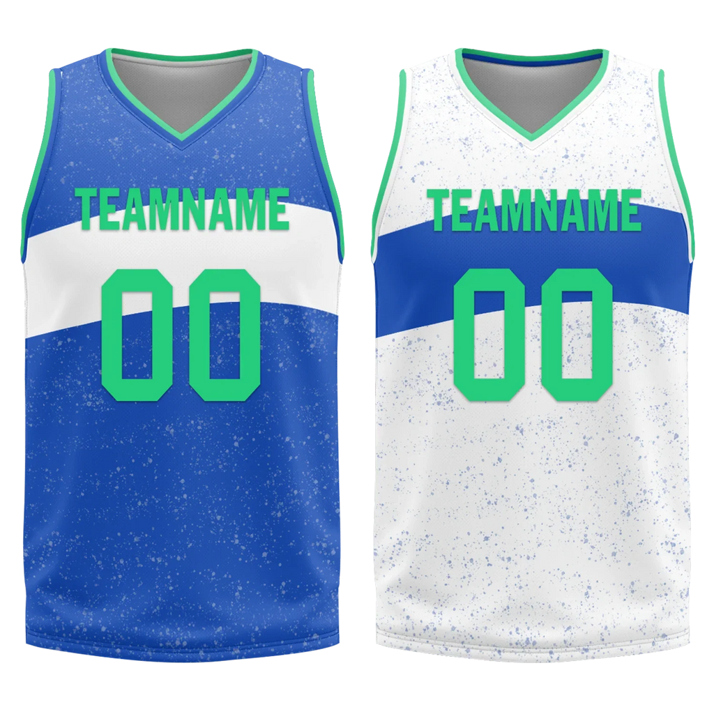 Custom Blue White Classic Style Reversible Basketball Uniform Personalized Ordinary BBJR-D017009 - Coolcustomize
