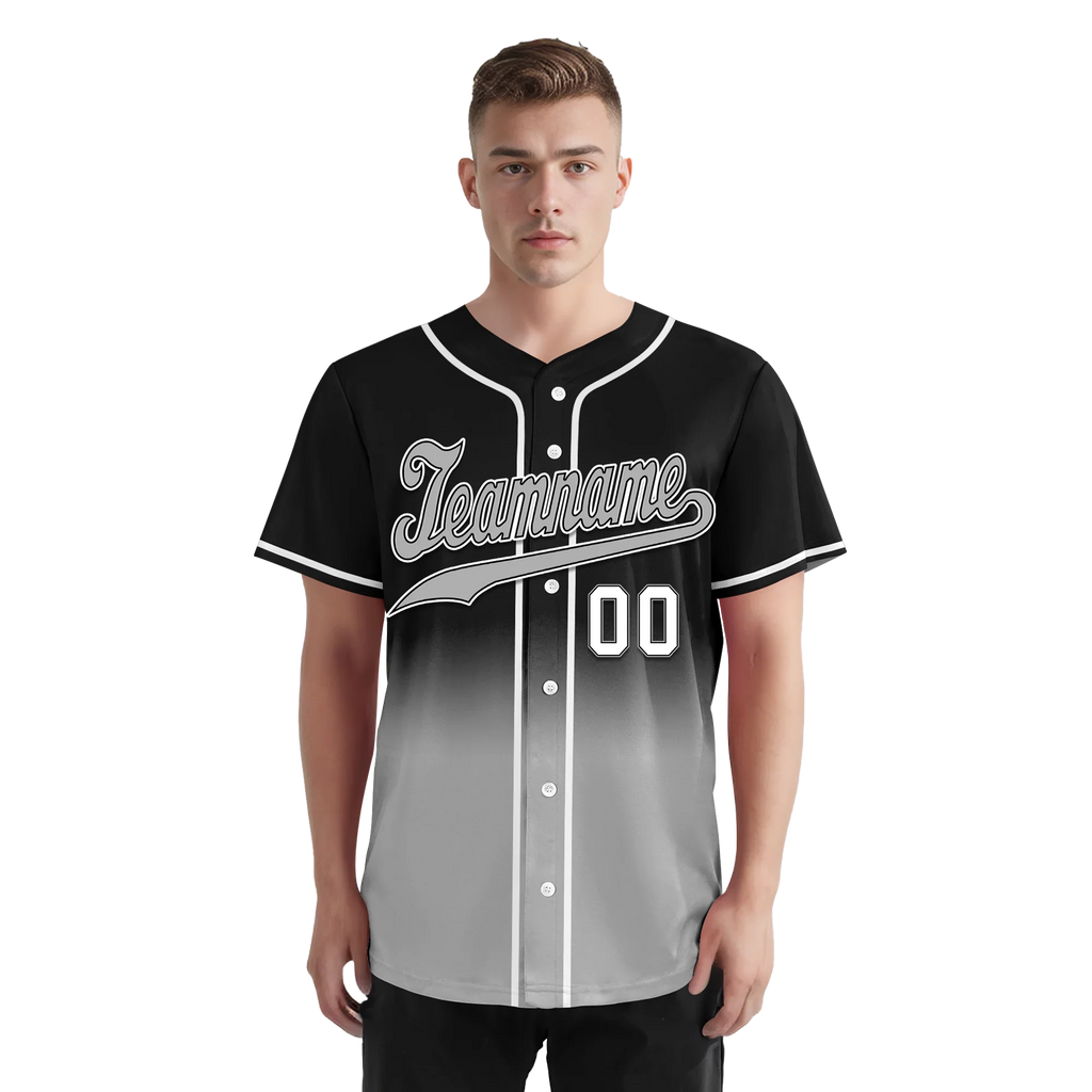 Custom Black Grey Fade Fashion Personalized Authentic Baseball Jersey BSBJ01-D0a70cf - Coolcustomize