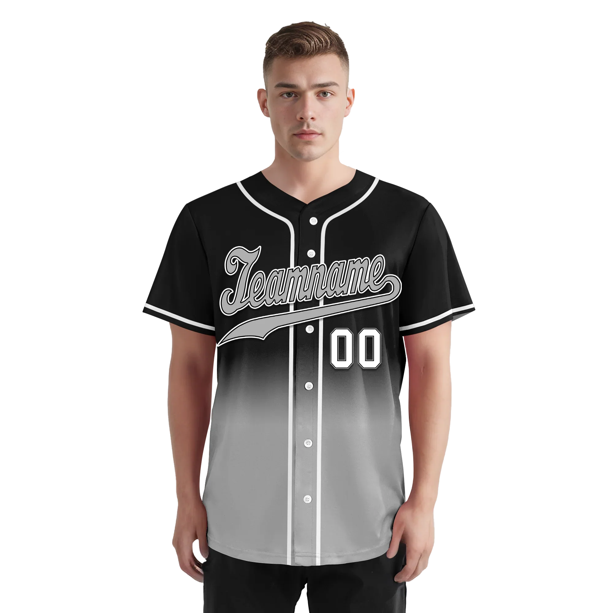 Custom Black Grey Fade Fashion Personalized Authentic Baseball Jersey BSBJ01-D0a70cf - Coolcustomize