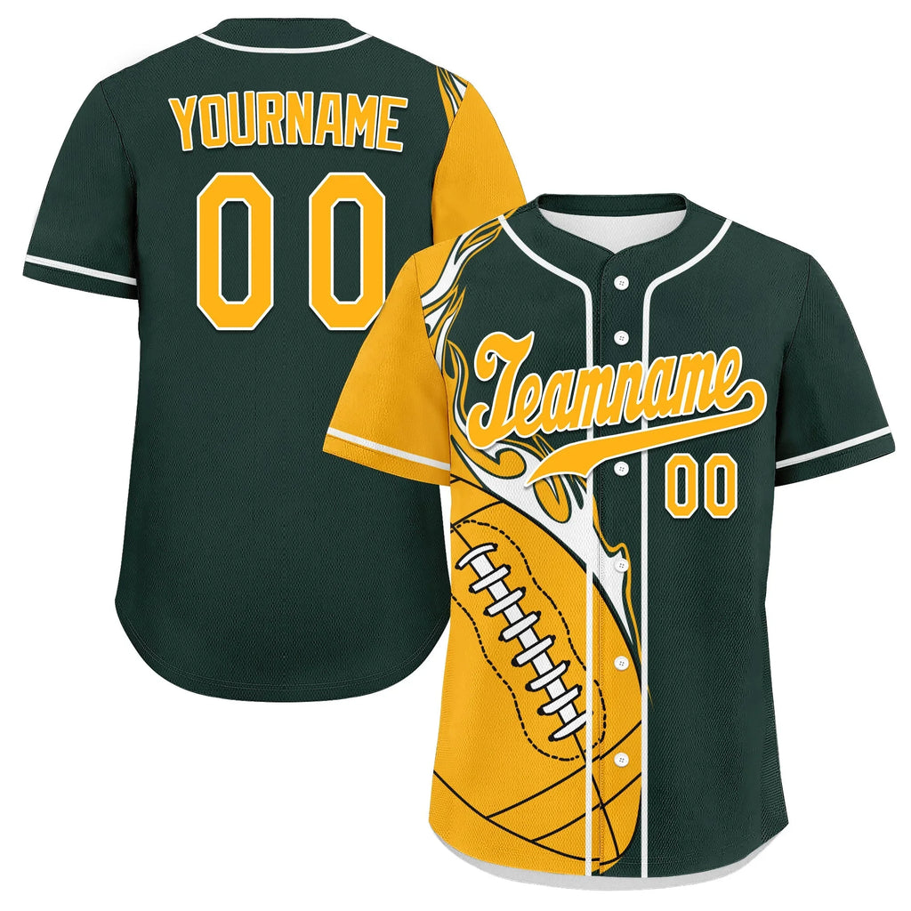 Custom Green Yellow Classic Style Personalized Authentic Baseball Jersey UN002-D0b0a00-ac - Coolcustomize