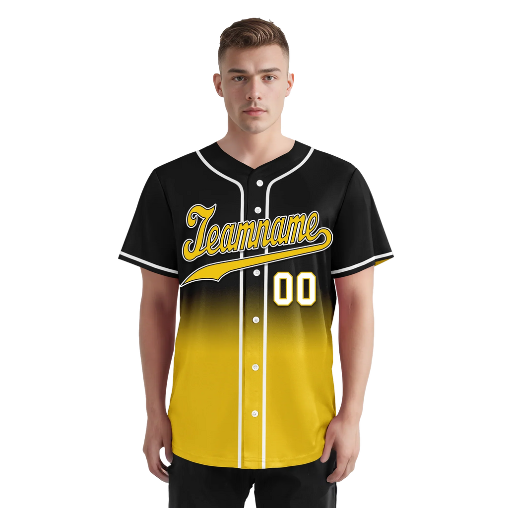 Custom Black Yellow Fade Fashion Personalized Authentic Baseball Jersey BSBJ01-D0a70cc - Coolcustomize