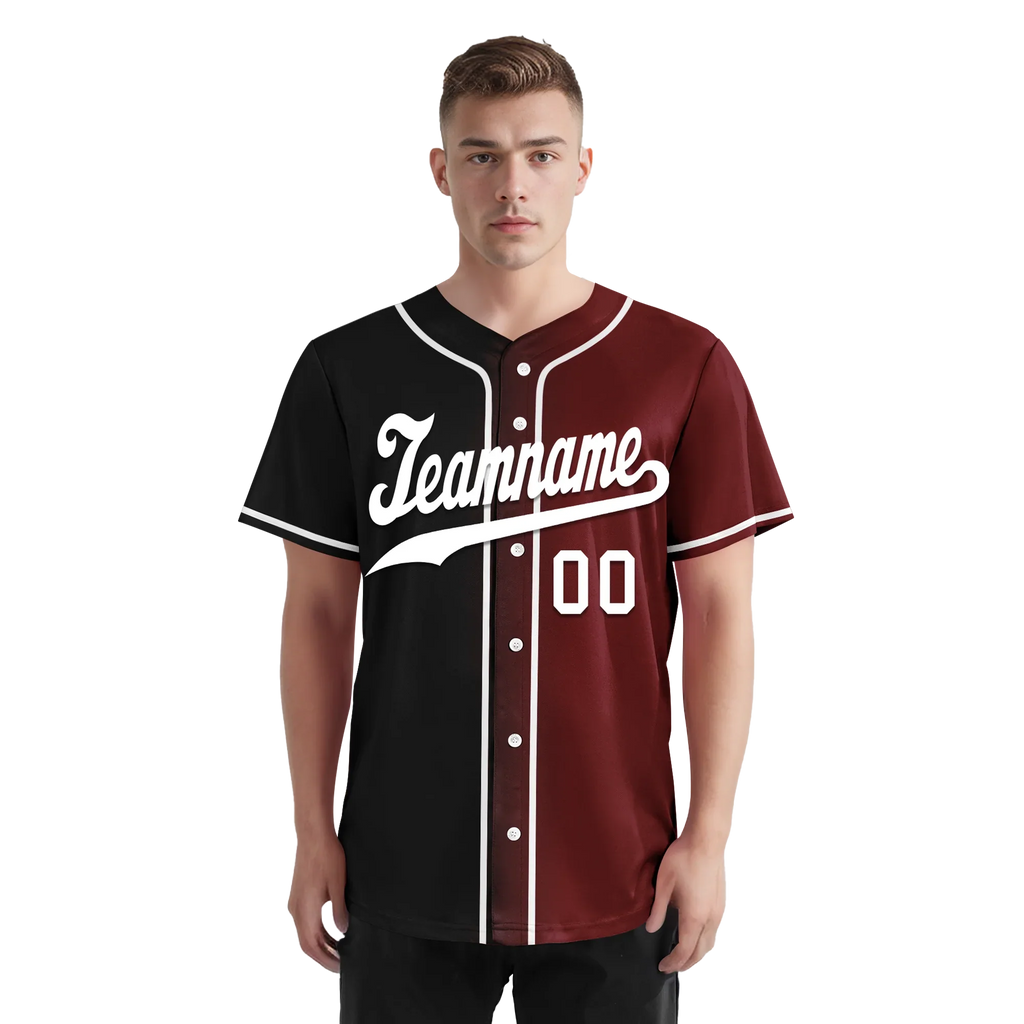 Custom Black Red Gradient Fashion Personalized Authentic Baseball Jersey BSBJ01-D0a7aae - Coolcustomize