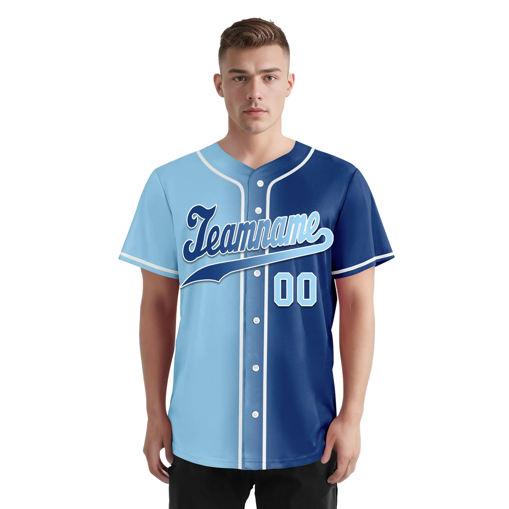 Custom Blue Gradient Fashion Personalized Authentic Baseball Jersey BSBJ01-D0a7078 - Coolcustomize
