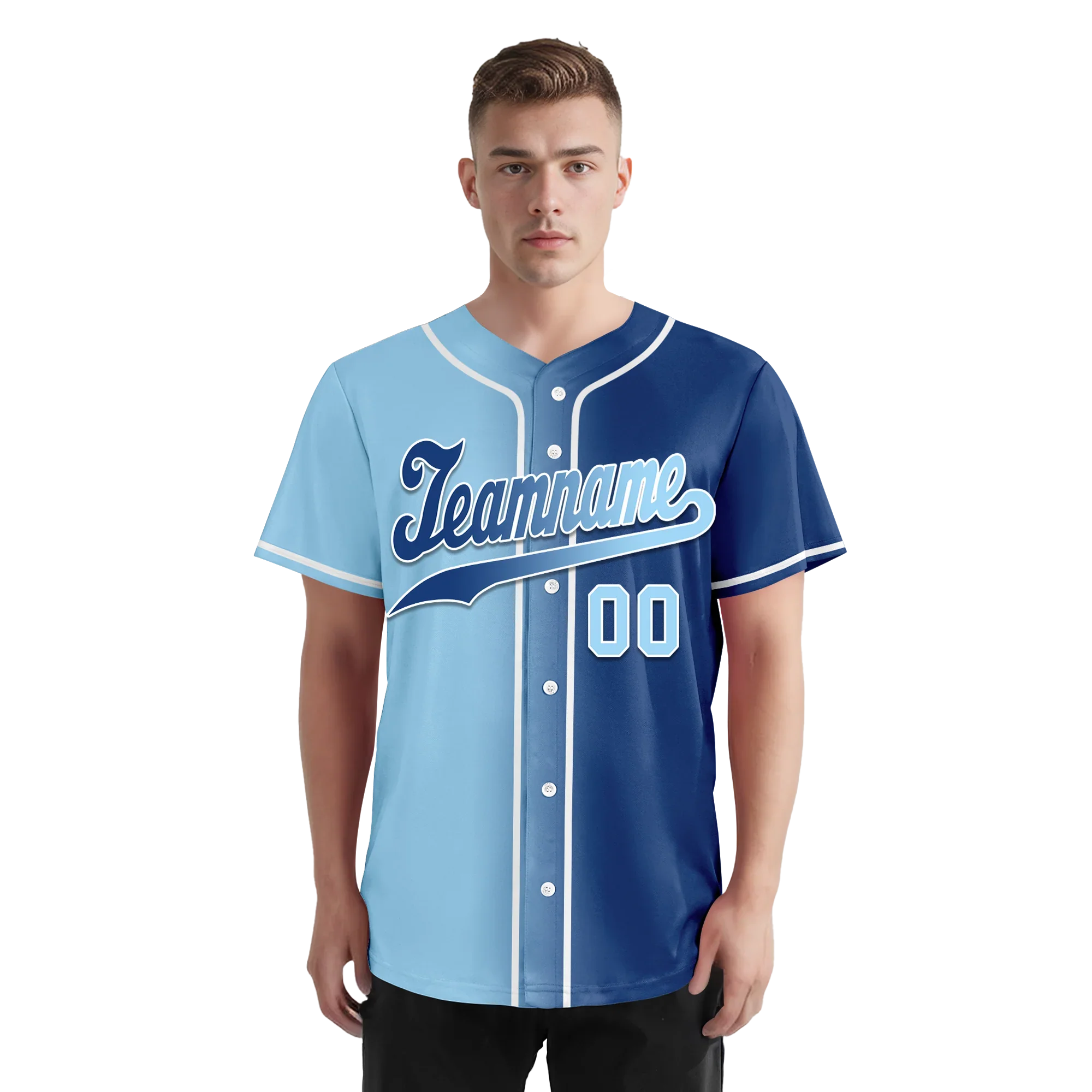 Custom Blue Gradient Fashion Personalized Authentic Baseball Jersey BSBJ01-D0a7078 - Coolcustomize