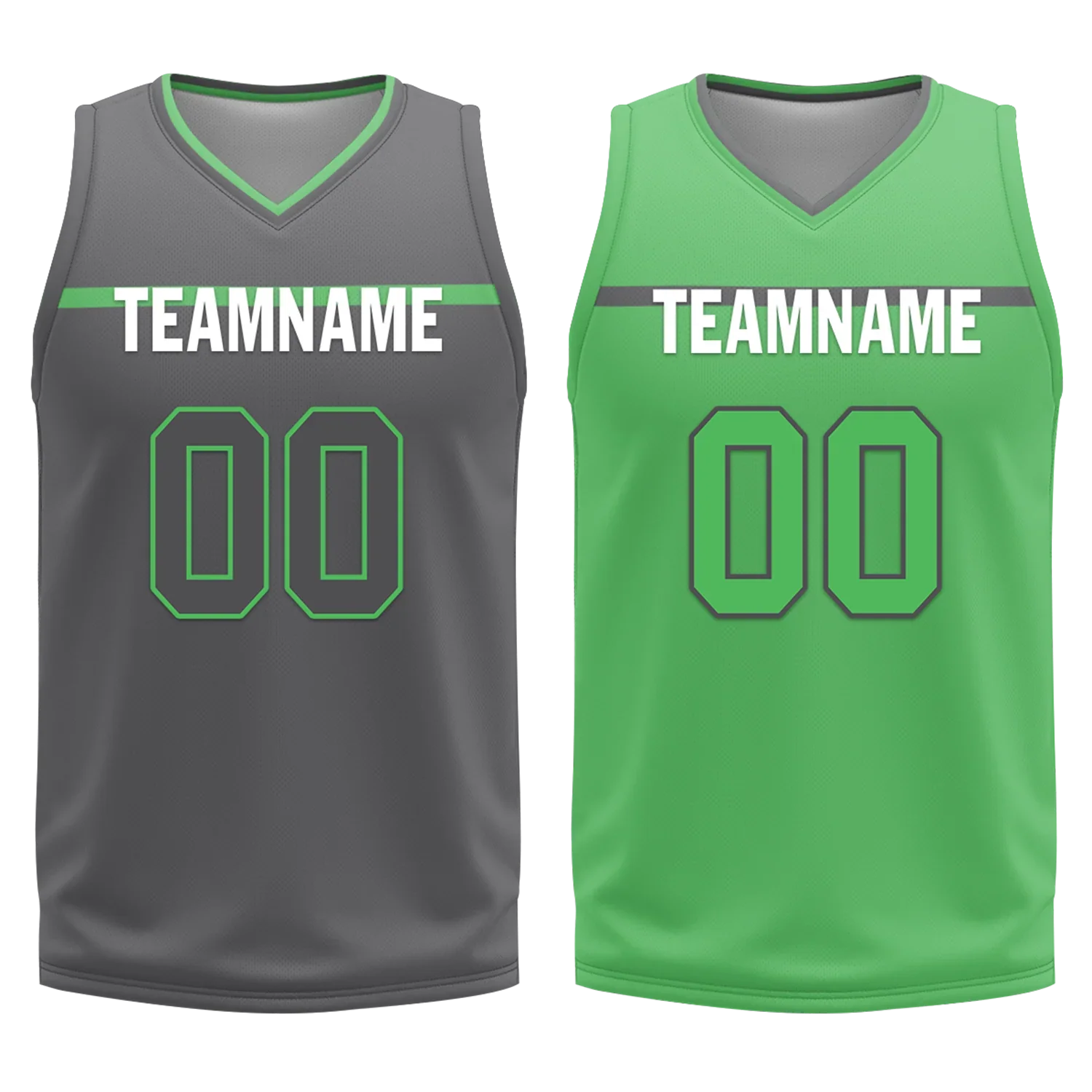 Custom Gray Green Classic Style Reversible Basketball Uniform Personalized Ordinary BBJR-D017046 - Coolcustomize