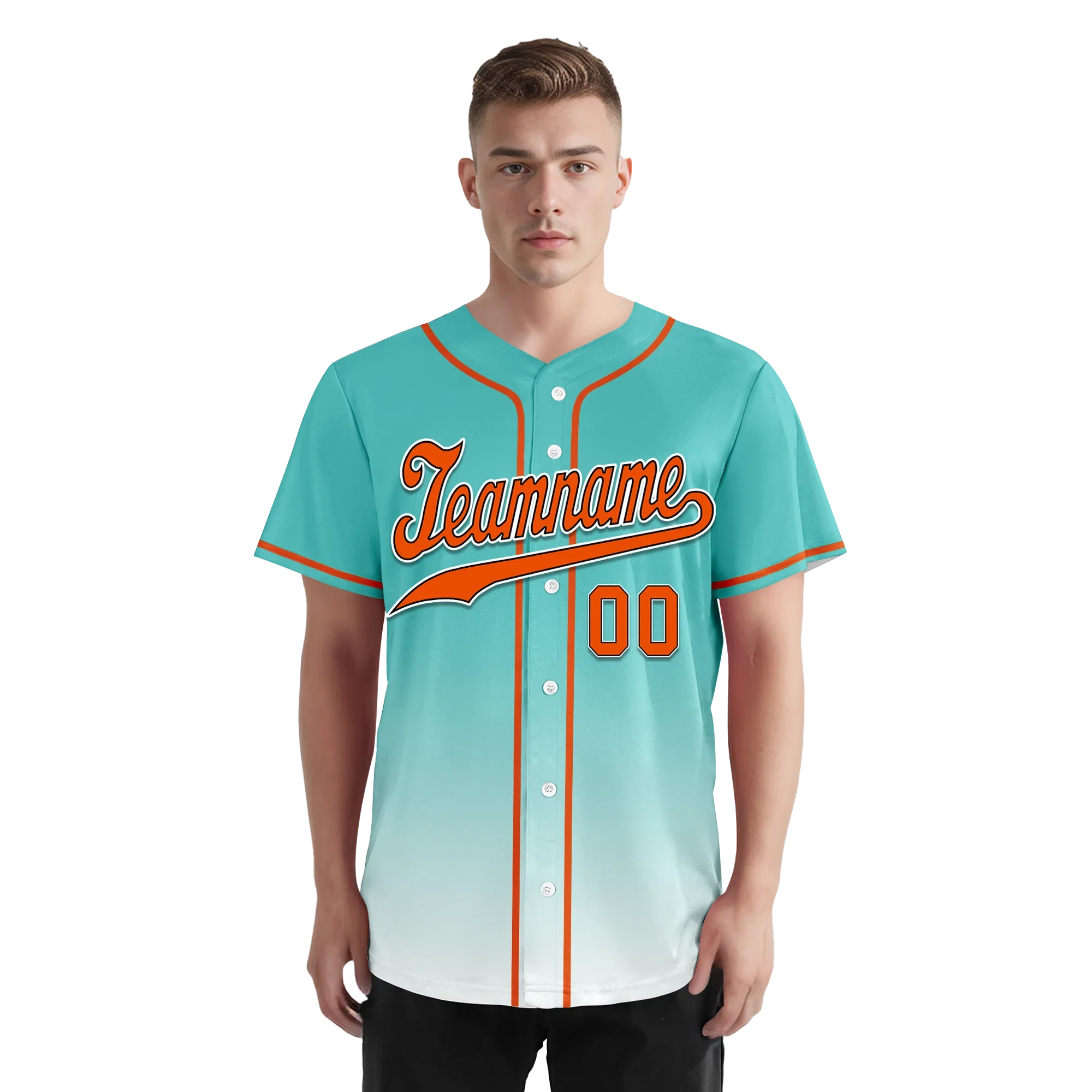 Custom Cyan White Fade Fashion Personalized Authentic Baseball Jersey BSBJ01-D0a70e8 - Coolcustomize