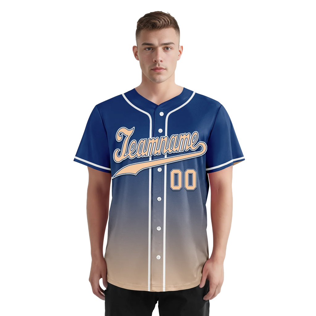Custom Blue Beige Fade Fashion Personalized Authentic Baseball Jersey BSBJ01-D0a70da - Coolcustomize