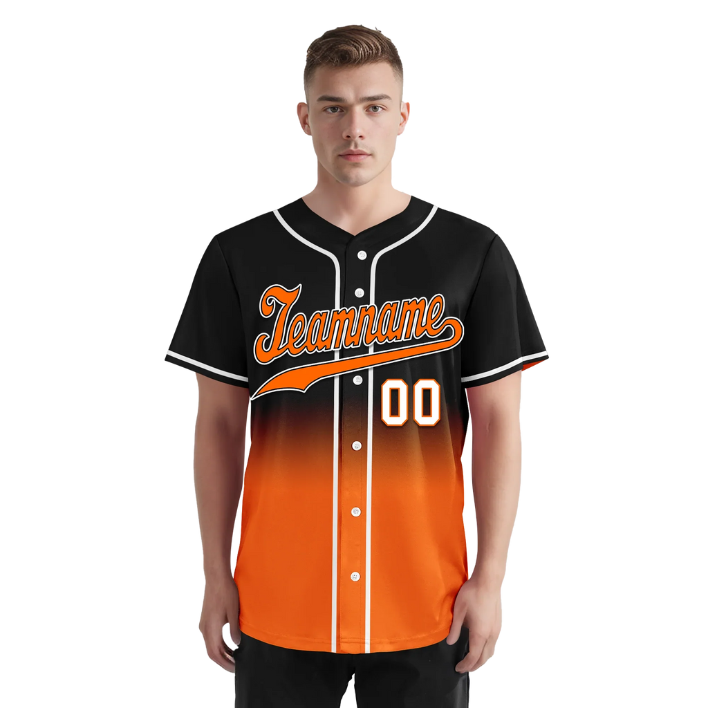 Custom Black Orange Fade Fashion Personalized Authentic Baseball Jersey BSBJ01-D0a70ce - Coolcustomize