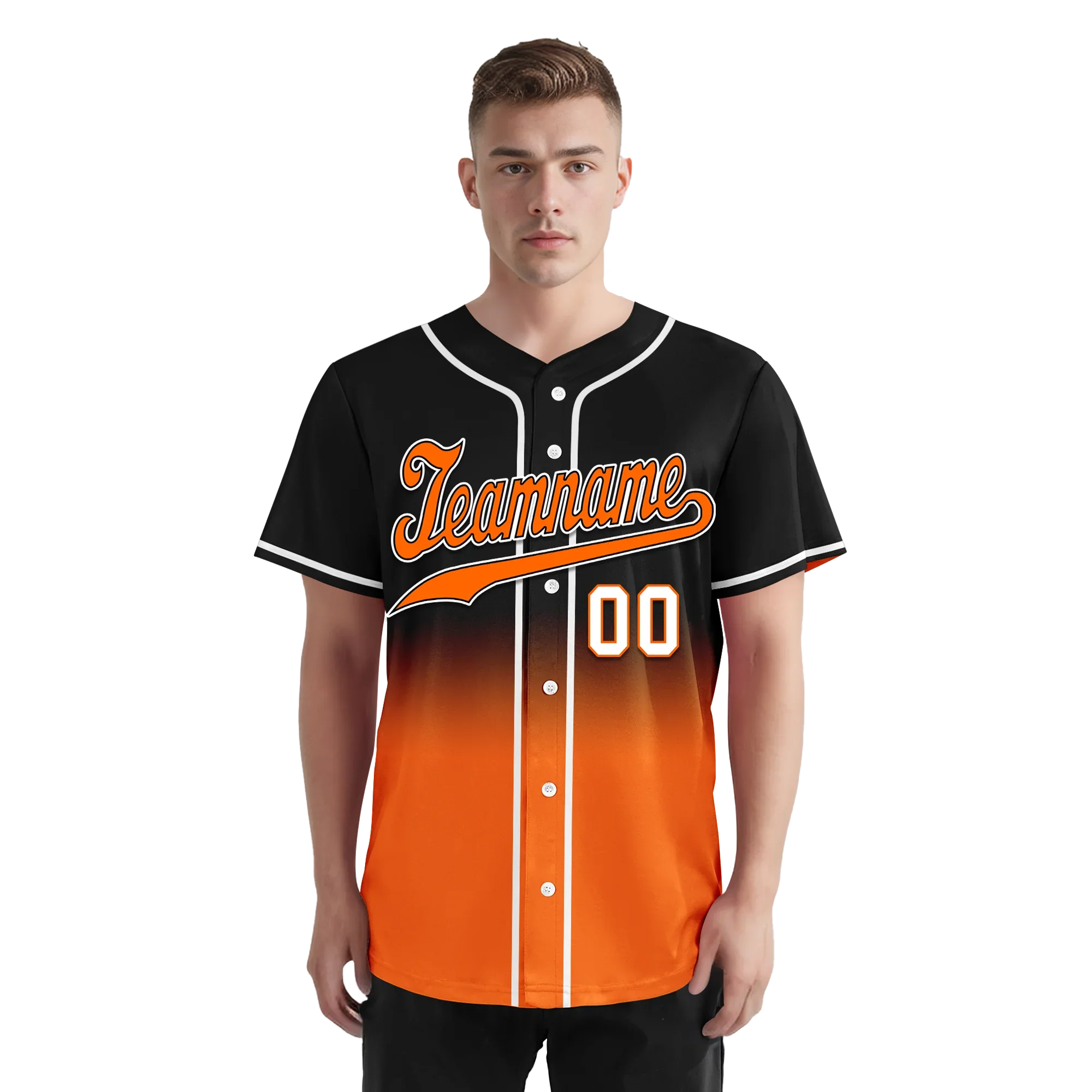 Custom Black Orange Fade Fashion Personalized Authentic Baseball Jersey BSBJ01-D0a70ce - Coolcustomize
