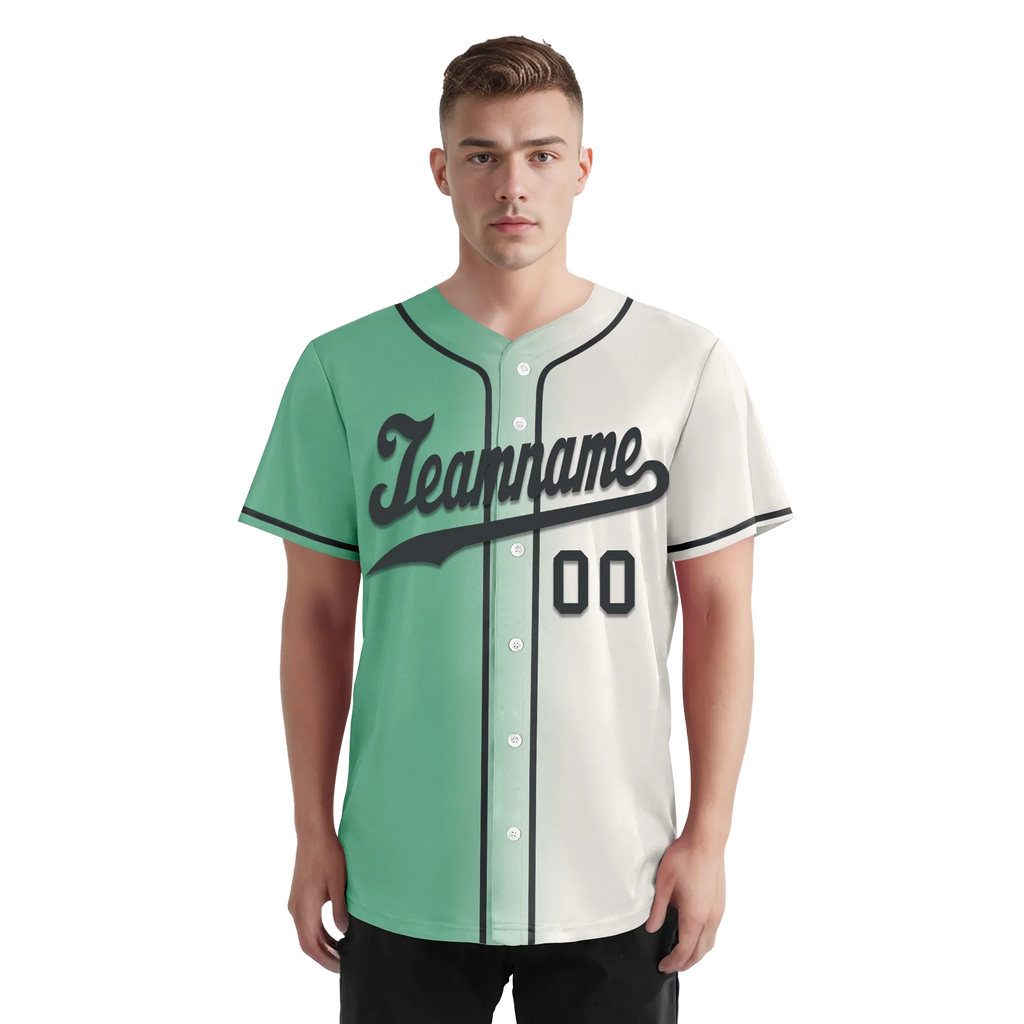Custom Green White Gradient Fashion Personalized Authentic Baseball Jersey BSBJ01-D0a708a - Coolcustomize