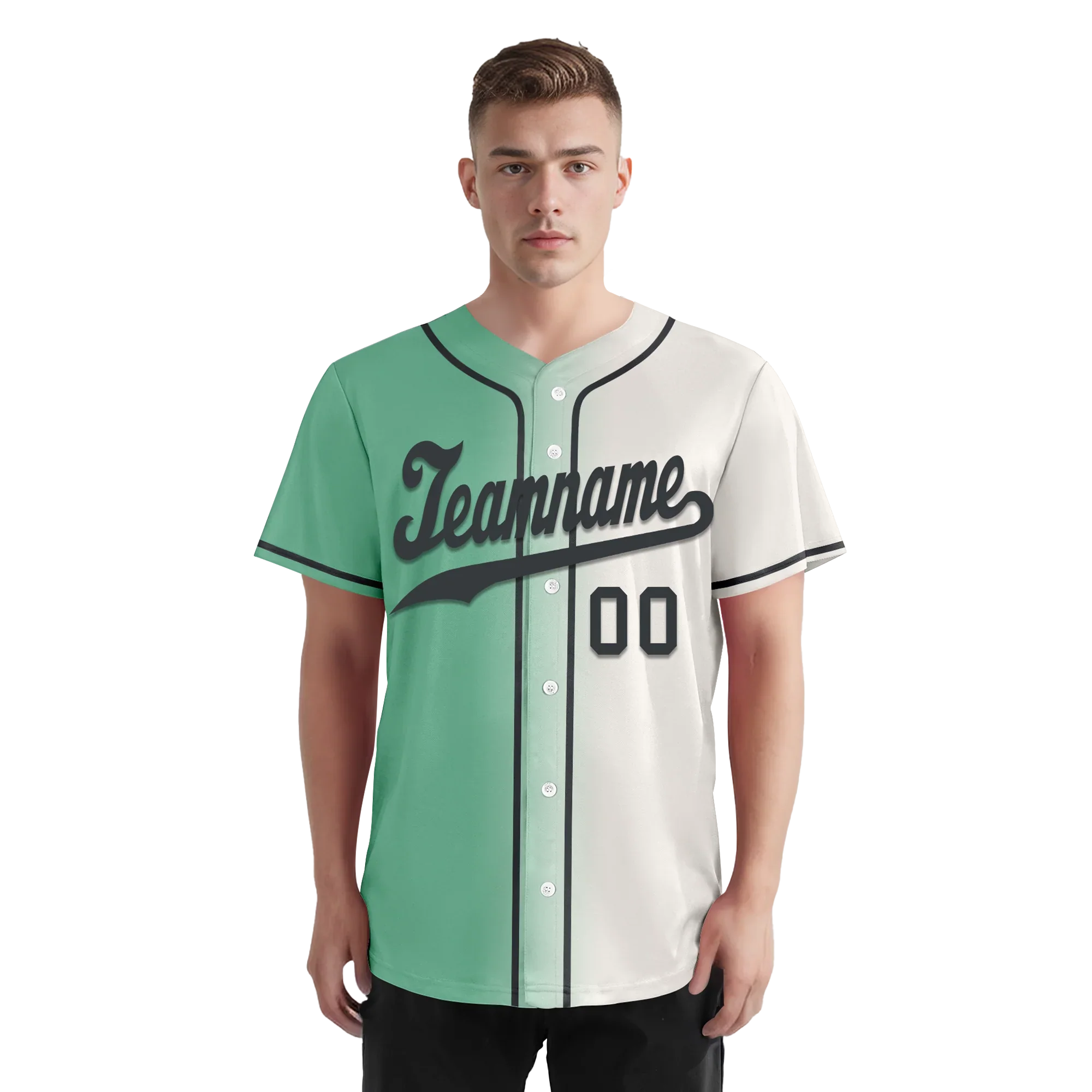 Custom Green White Gradient Fashion Personalized Authentic Baseball Jersey BSBJ01-D0a708a - Coolcustomize