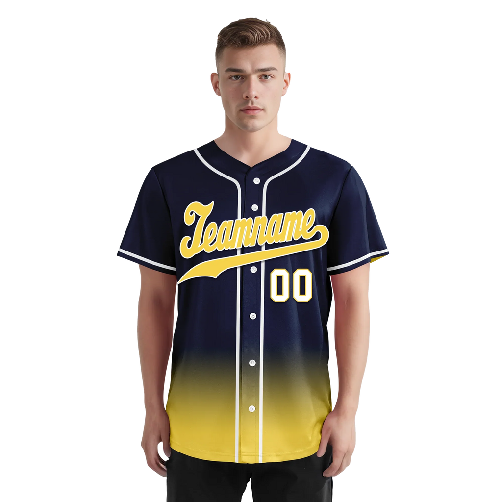 Custom Blue Yellow Fade Fashion Personalized Authentic Baseball Jersey BSBJ01-D0a70e9 - Coolcustomize