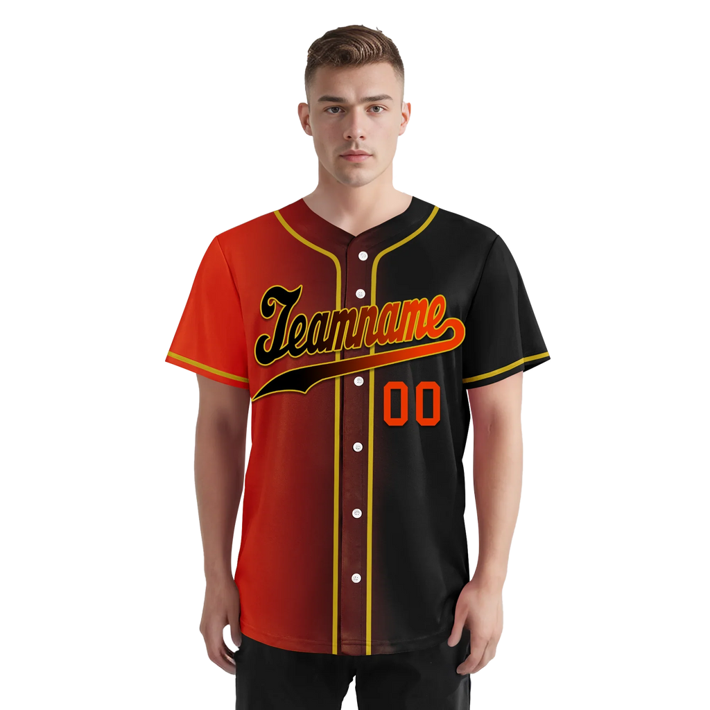 Custom Orange Black Gradient Fashion Personalized Authentic Baseball Jersey BSBJ01-D0a7aa8 - Coolcustomize