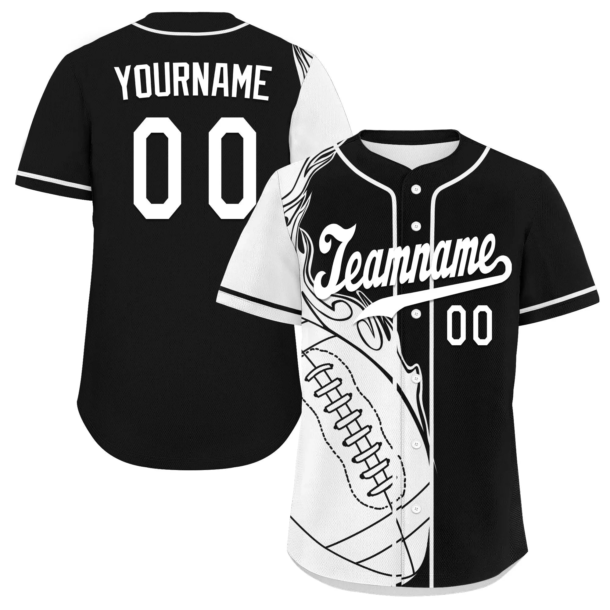 Custom Black White Classic Style Personalized Authentic Baseball Jersey UN002-D0b0a00-a9 - Coolcustomize