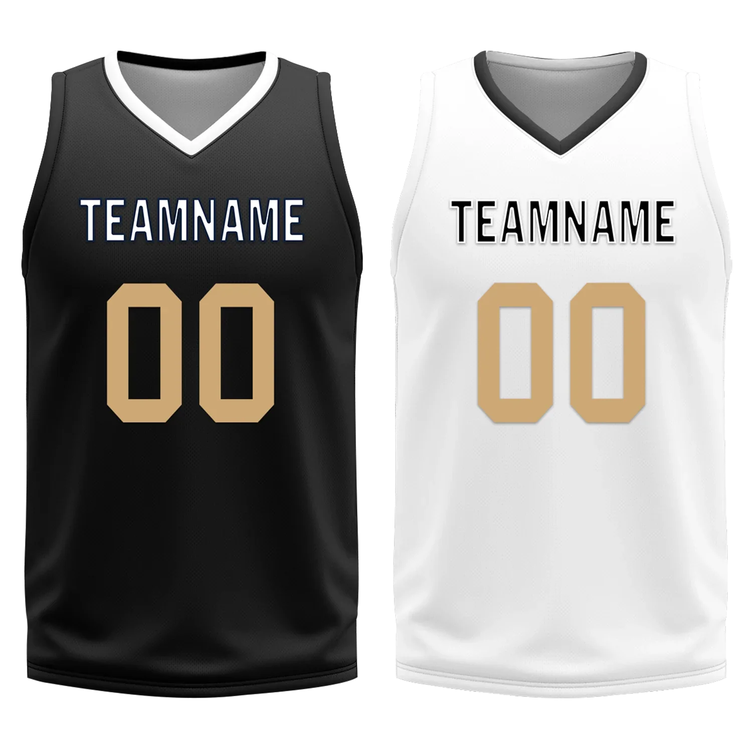 Custom Black White Classic Style Reversible Basketball Uniform Personalized COOLMAX BBJR-D017044 - Coolcustomize